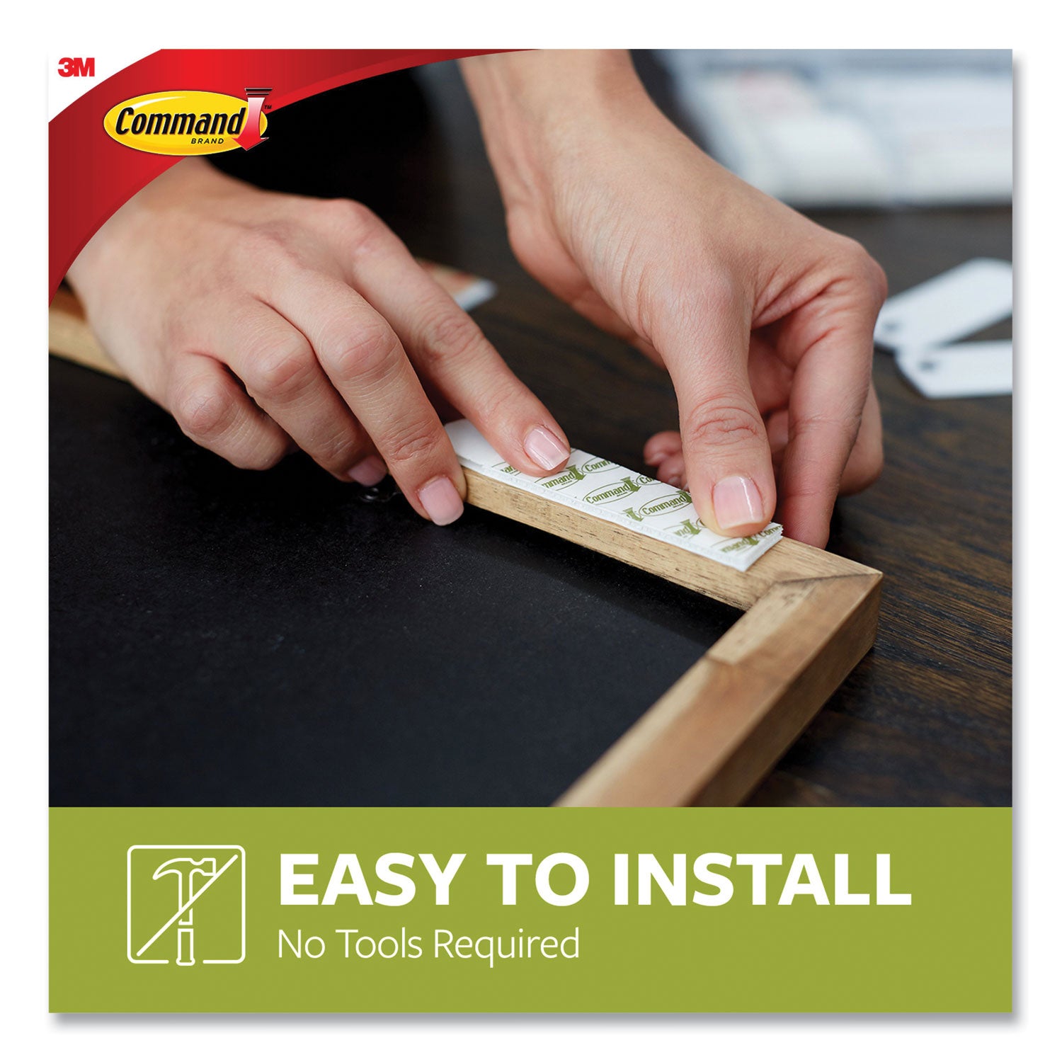 Command™ Picture Hanging Strips, Removable, Holds Up To 3 Lbs Per Pair, Medium, 0.63 X 2.75, White, 22 Pairs/pack