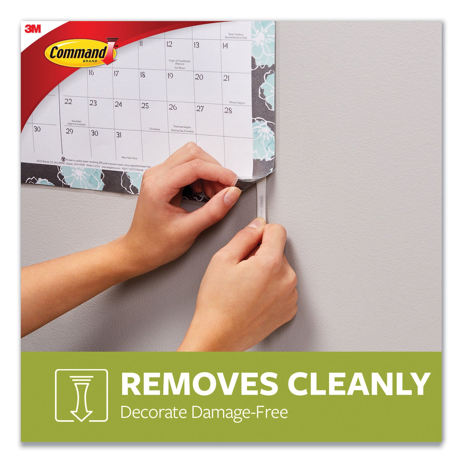 Command™ Poster Strips, Removable, Holds Up To 1 Lb Per Pair, Small, 0.63 X 1.75, White, 104/pack