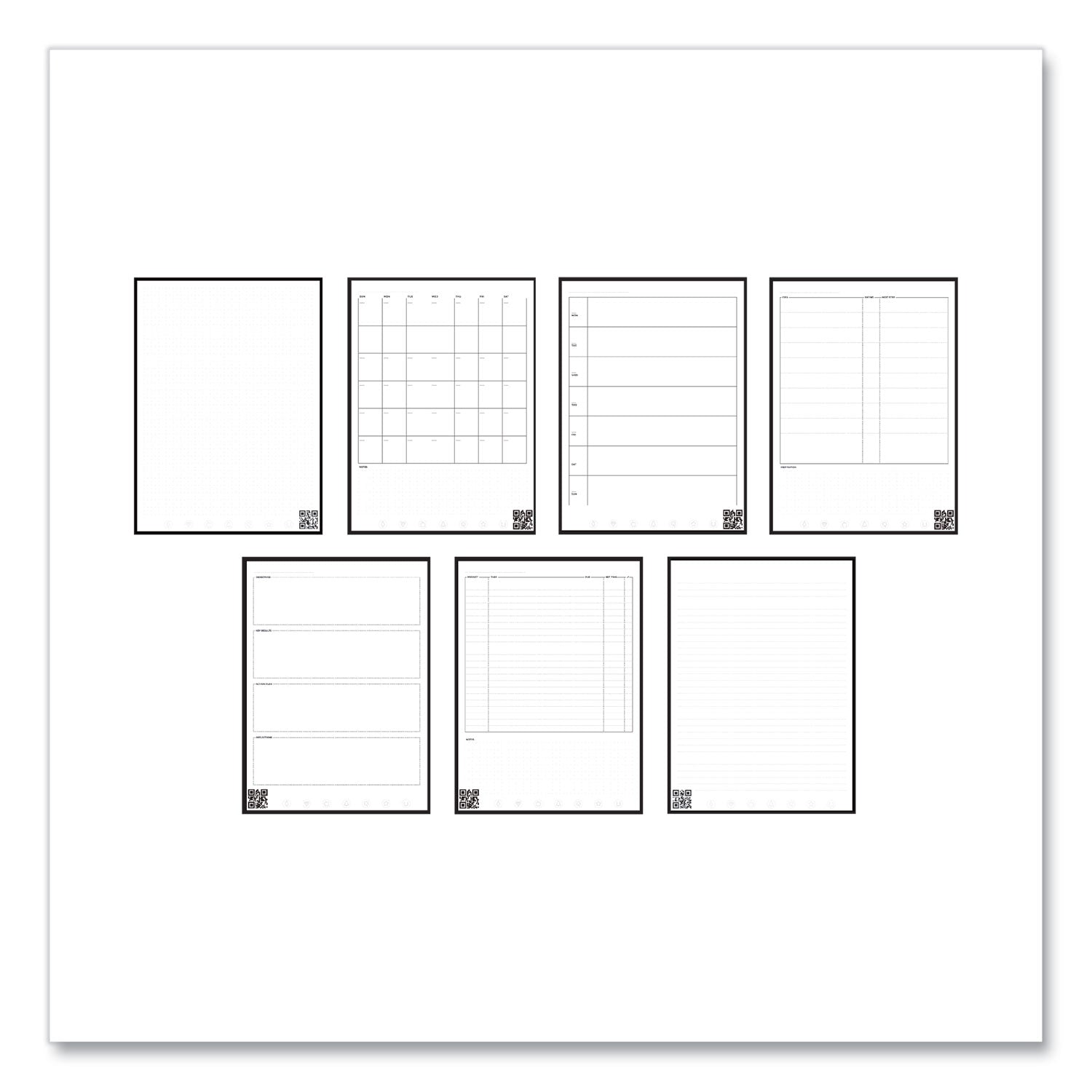 Rocketbook Fusion Smart Notebook, Seven Assorted Page Formats, Blue Cover, (21) 11 x 8.5 Sheets