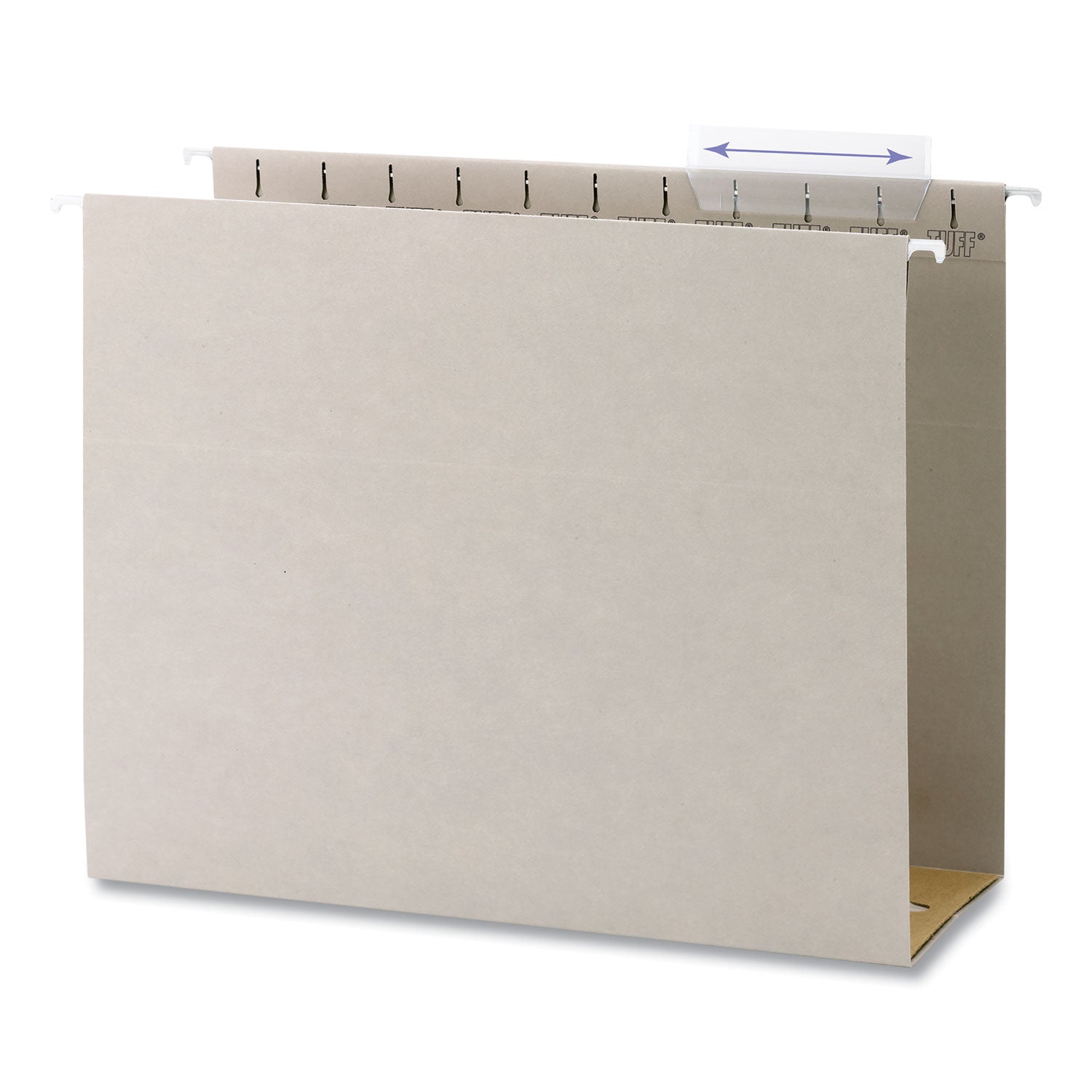 Smead TUFF Extra Capacity Hanging File Folders with Easy Slide Tabs, 4" Capacity, Letter, 1/3-Cut Tabs, Steel Gray, 18/Box