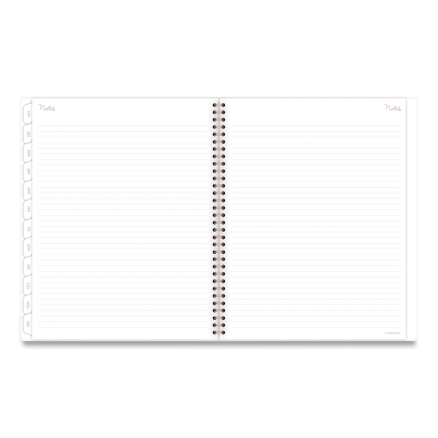 Cambridge® Mina Weekly/Monthly Planner, Floral Artwork, 11 x 8.5, White/Violet/Peach Cover, 12-Month (Jan to Dec): 2025