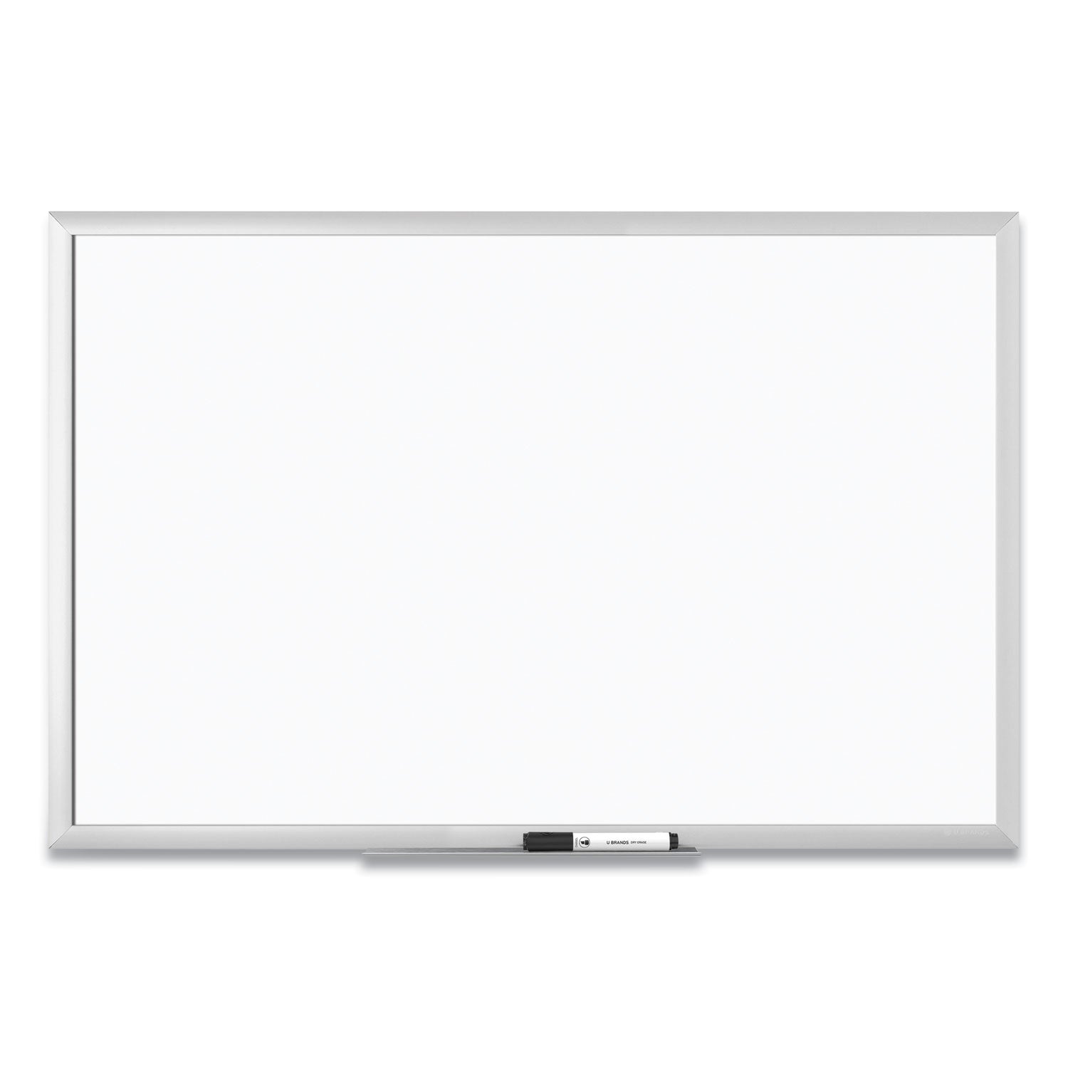 U Brands Magnetic Dry Erase Board with Aluminum Frame, 36" x 24" (Actual Size: 35" x 23"), White Surface, Satin Aluminum Frame
