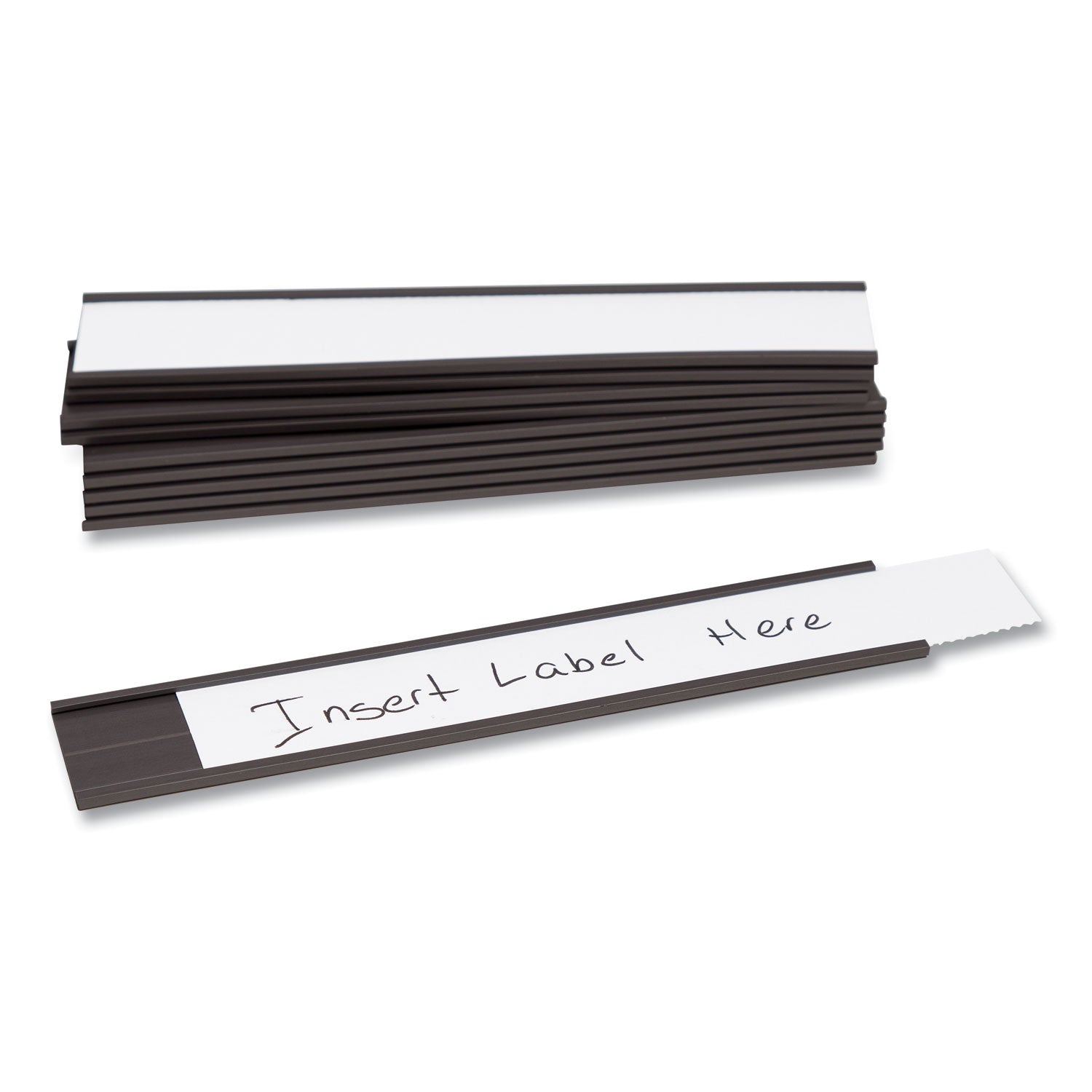 U Brands Magnetic Card Holders, 6 X 1, Black, 10/pack