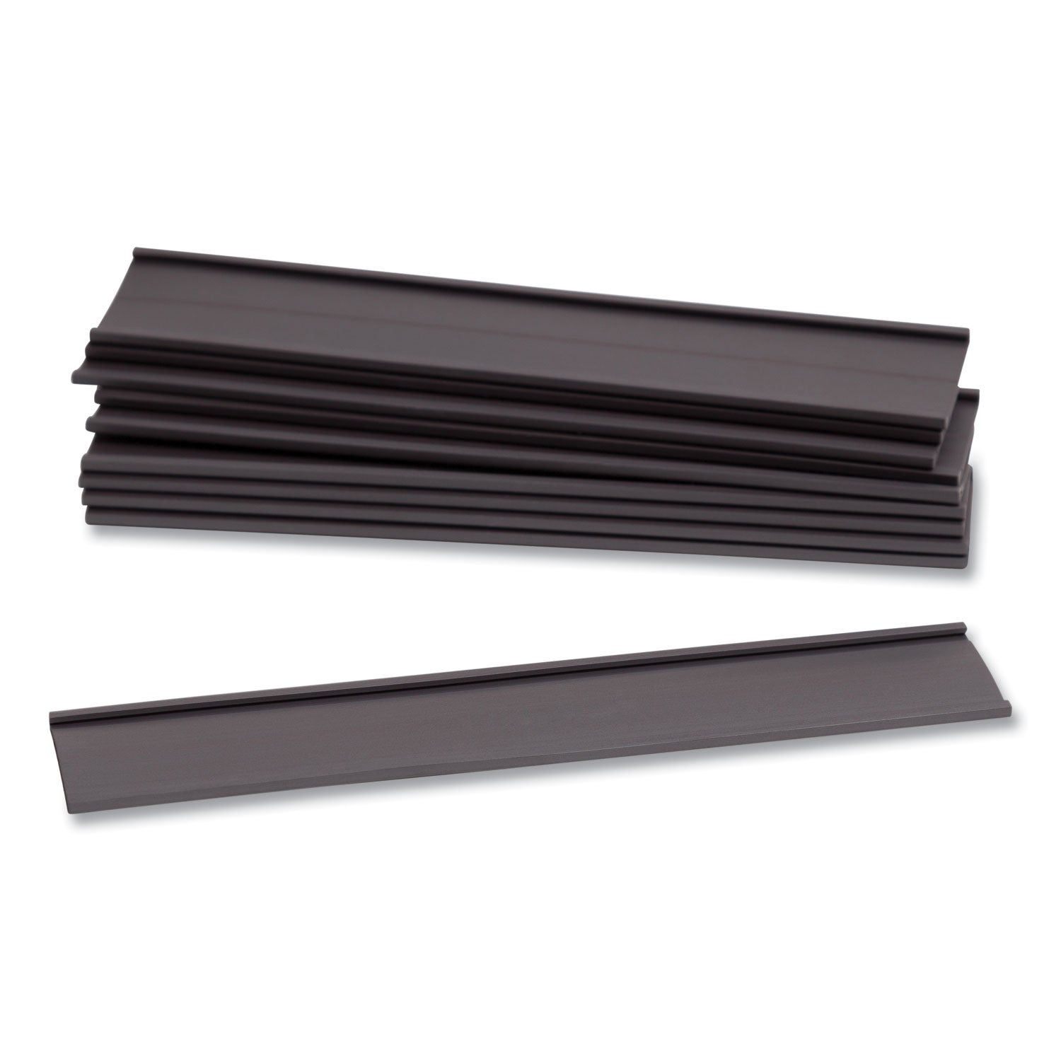 U Brands Magnetic Card Holders, 6 X 1, Black, 10/pack