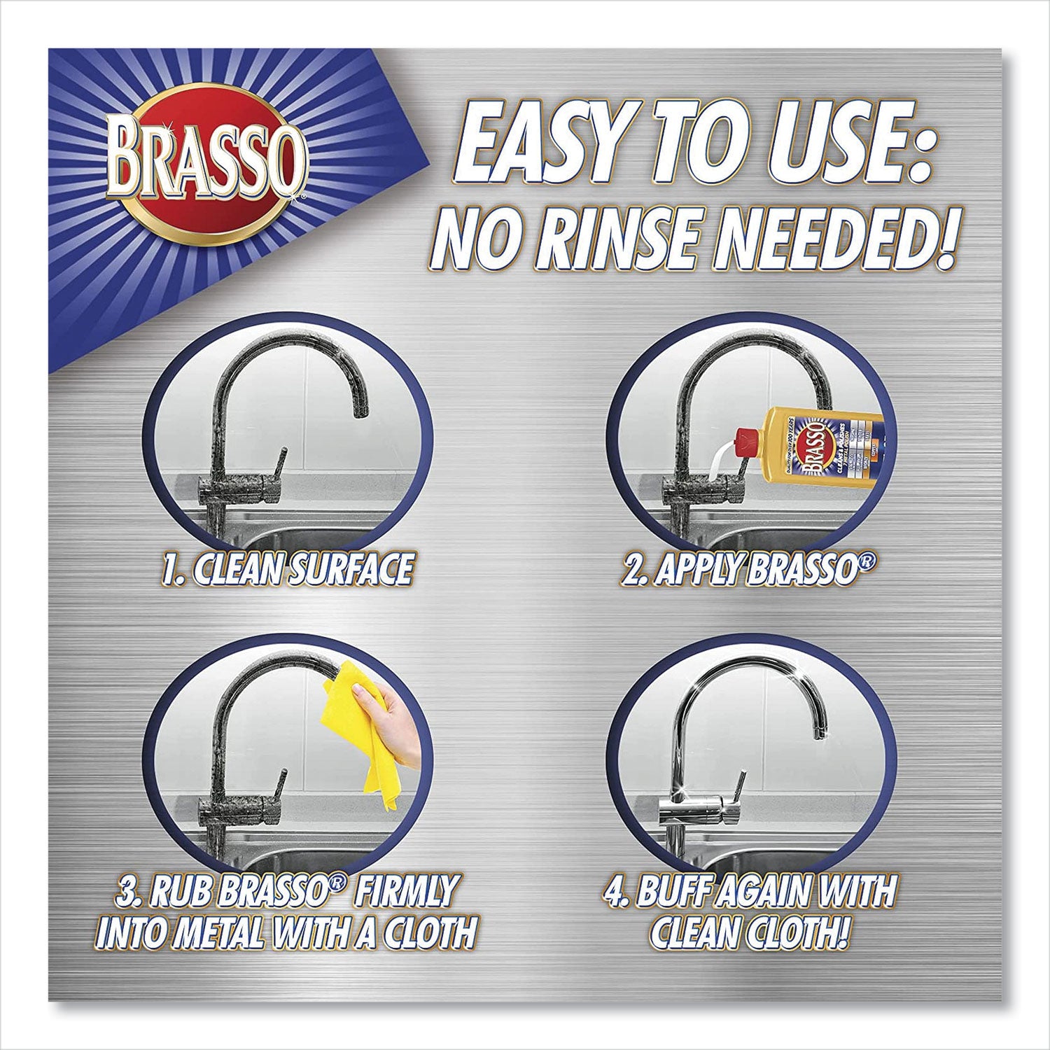 BRASSO® Metal Surface Polish, 8 Oz Bottle