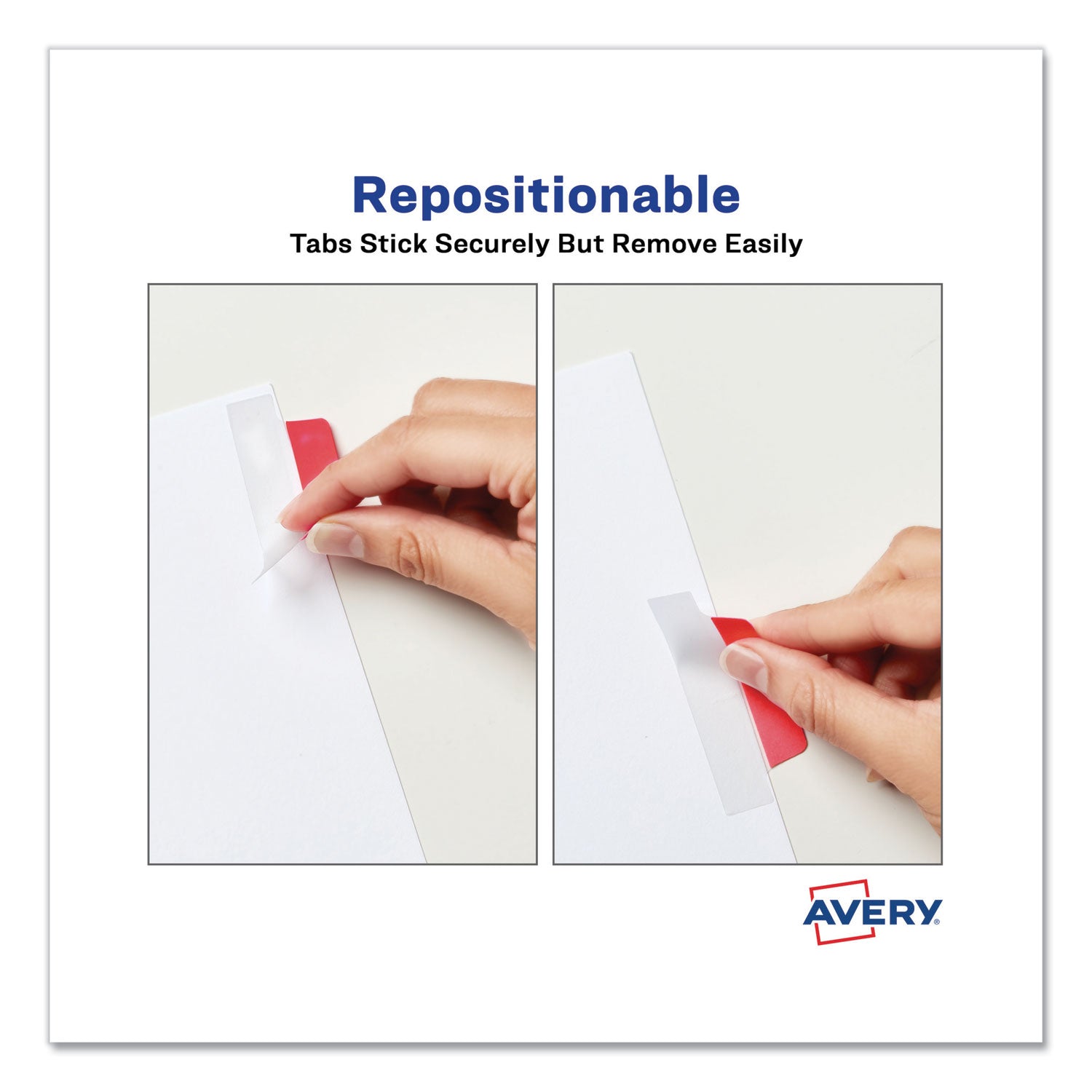 Avery® Ultra Tabs Repositionable Tabs, Margin Tabs: 2.5" x 1", 1/5-Cut, Assorted Colors, 48/Pack
