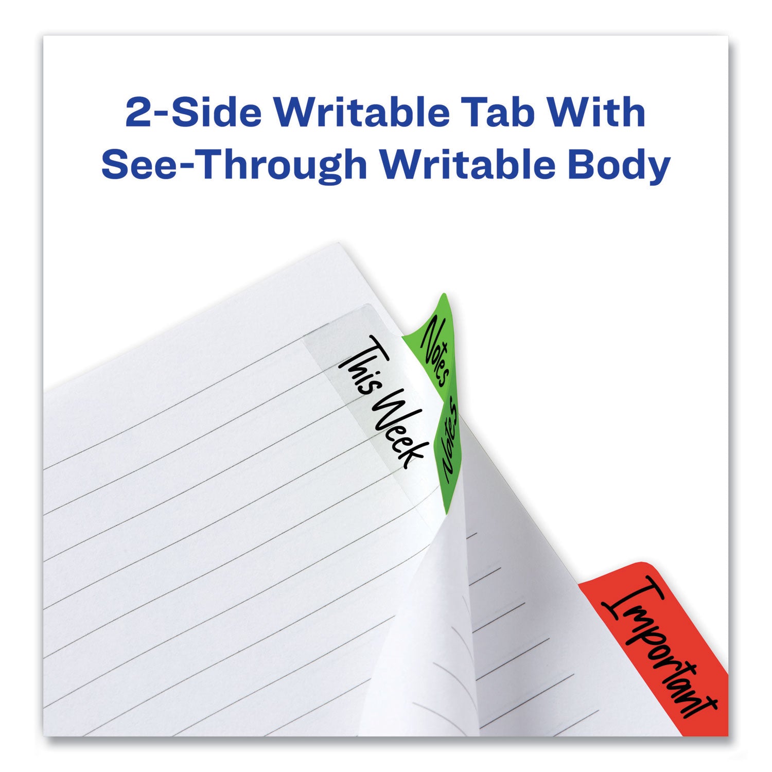 Avery® Ultra Tabs Repositionable Tabs, Margin Tabs: 2.5" x 1", 1/5-Cut, Assorted Colors, 48/Pack