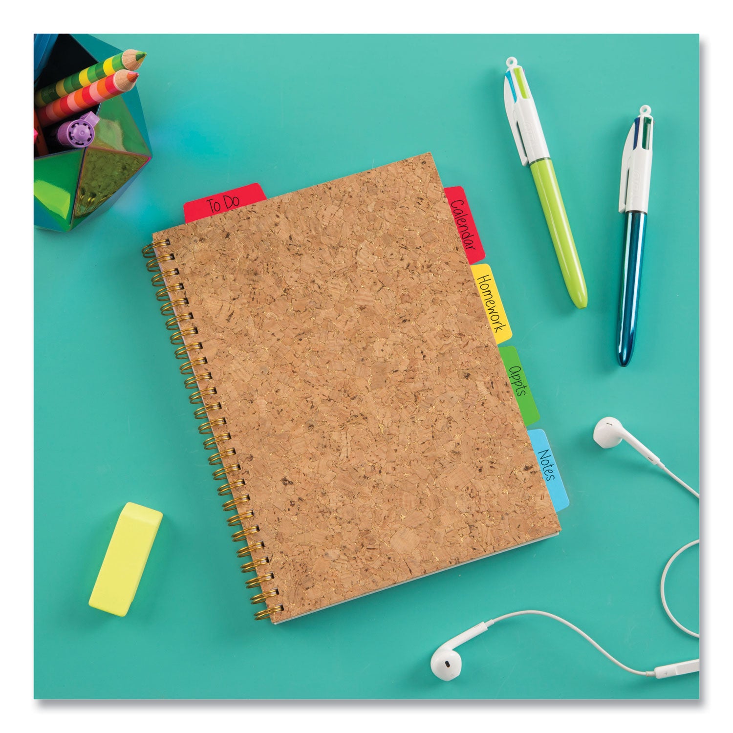 Avery® Ultra Tabs Repositionable Tabs, Margin Tabs: 2.5" x 1", 1/5-Cut, Assorted Colors, 48/Pack