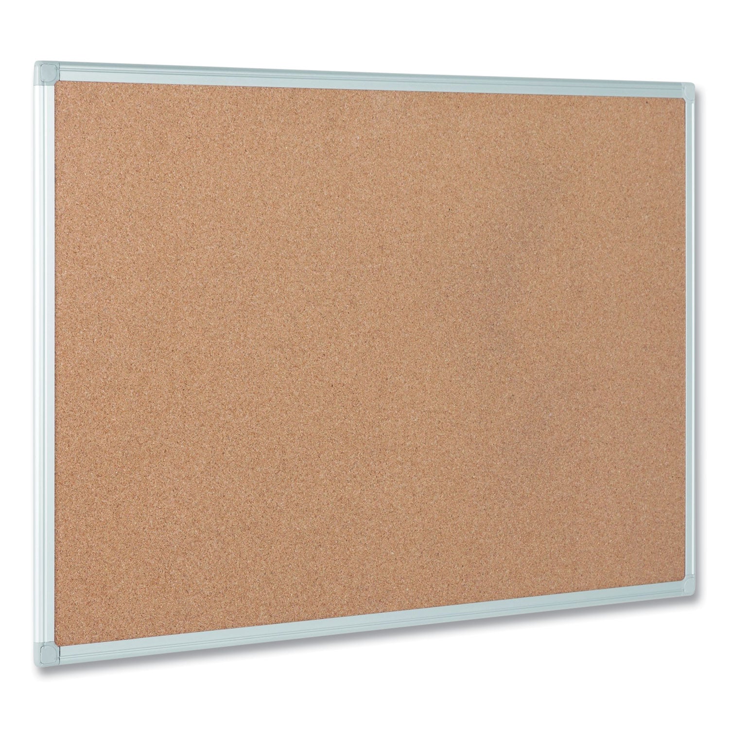 MasterVision® Earth Cork Board, 24" x 18", Tan Surface, Satin Aluminum Frame
