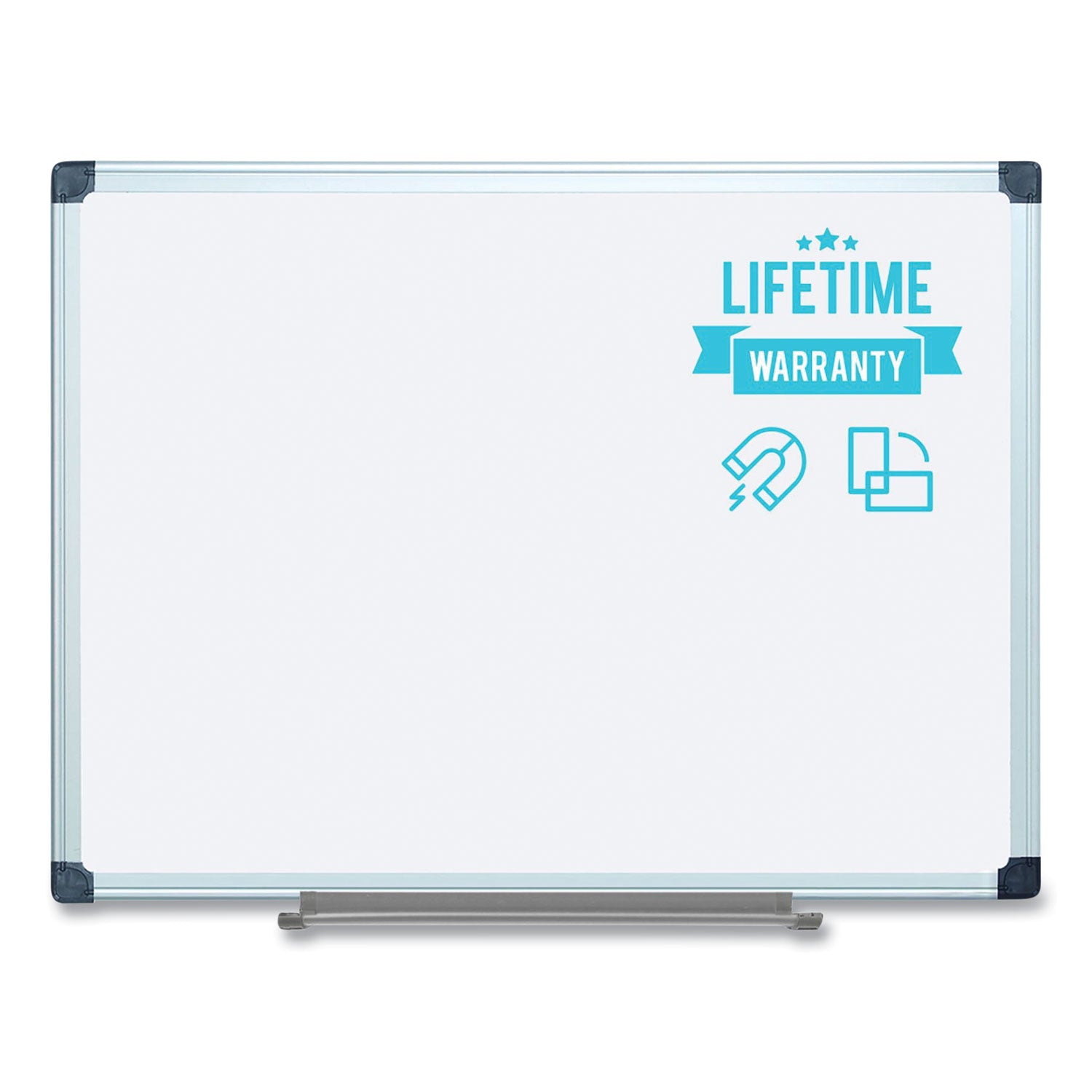 MasterVision® Porcelain Value Dry Erase Board, 36" x 48", White Surface, Satin Aluminum Frame