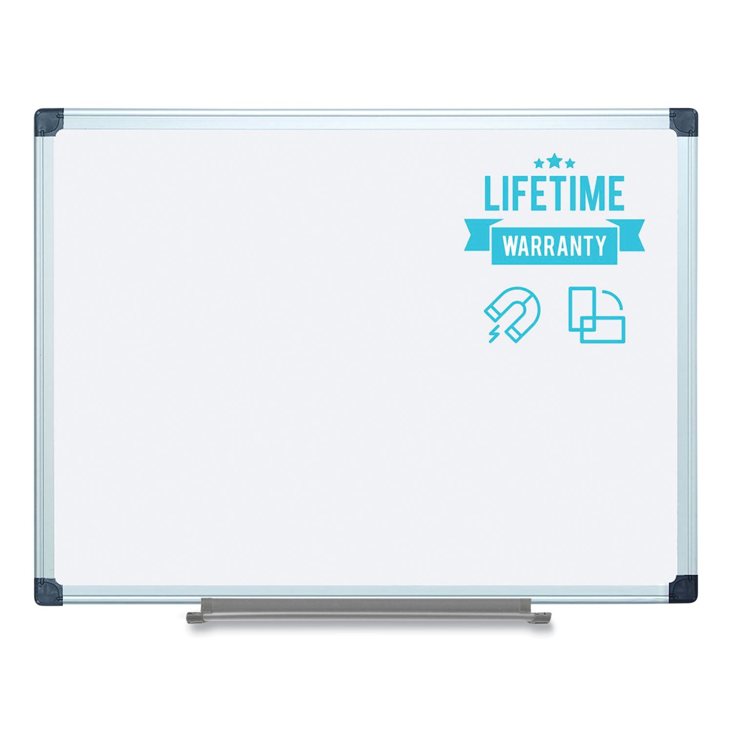 MasterVision® Porcelain Value Dry Erase Board, 48" x 96", White Surface, Satin Aluminum Frame