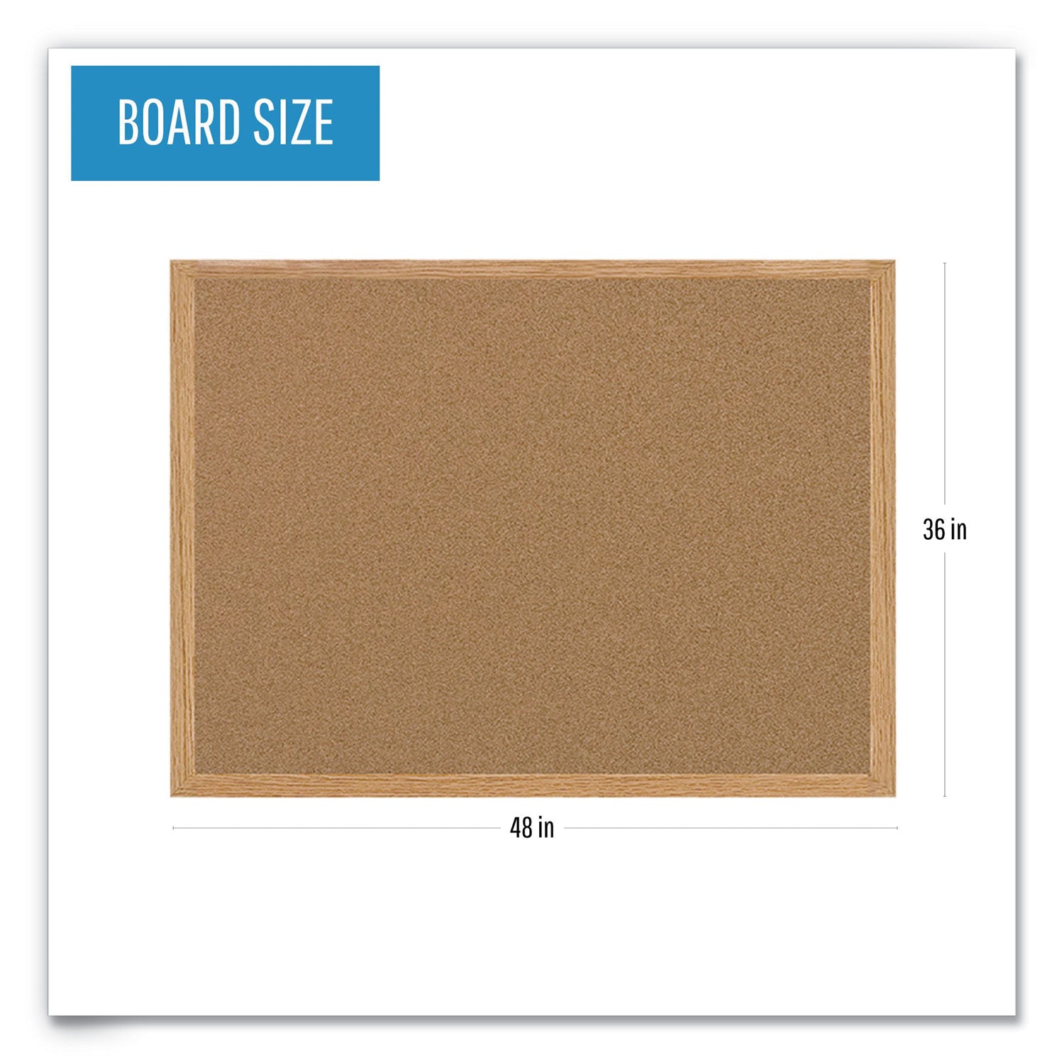 MasterVision® Earth Cork Board, 48" x 36", Tan Surface, Oak Finished Wood Frame