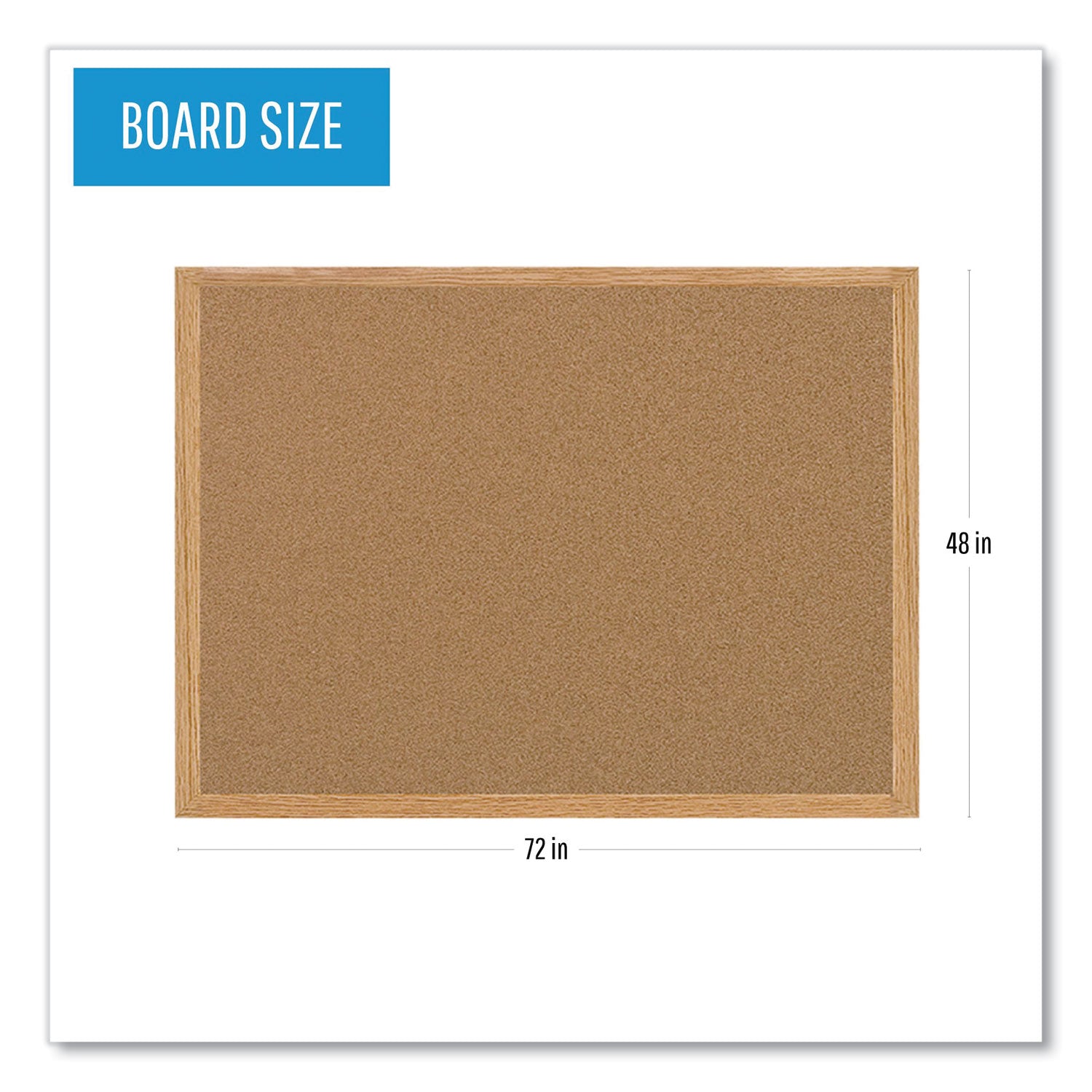 MasterVision® Earth Cork Board, 72" x 48", Tan Surface, Oak Finished Wood Frame