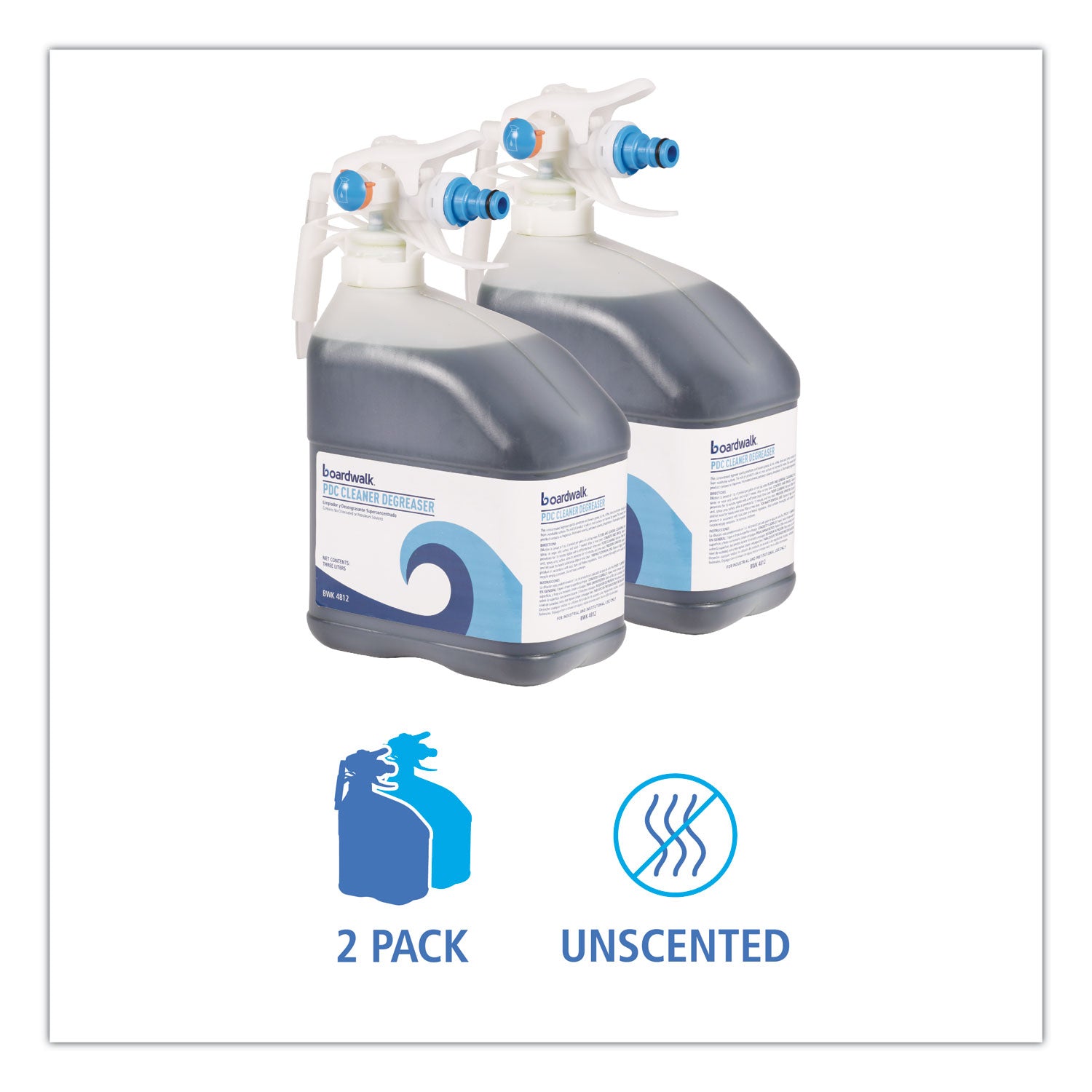 Boardwalk® PDC Cleaner Degreaser, Unscented, 3 L Bottle, 2/Carton