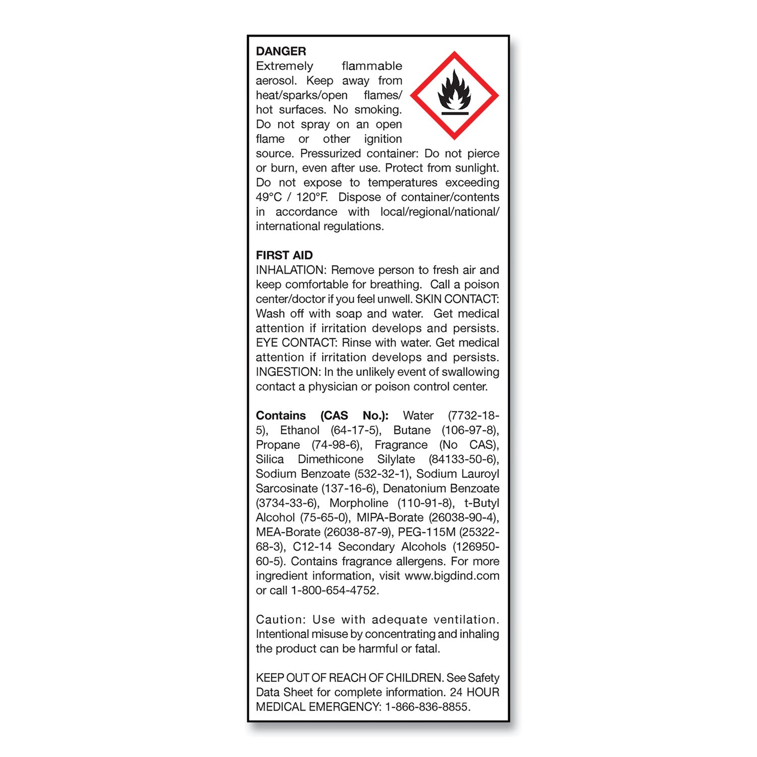 Big D Industries No-Vacuum Carpet Freshener, Fresh Scent, 14 Oz Aerosol Spray, 12/carton