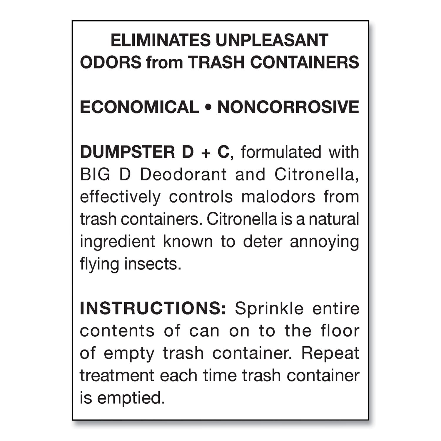 Big D Industries Dumpster D Plus C, Neutral, 25 Lb Bucket