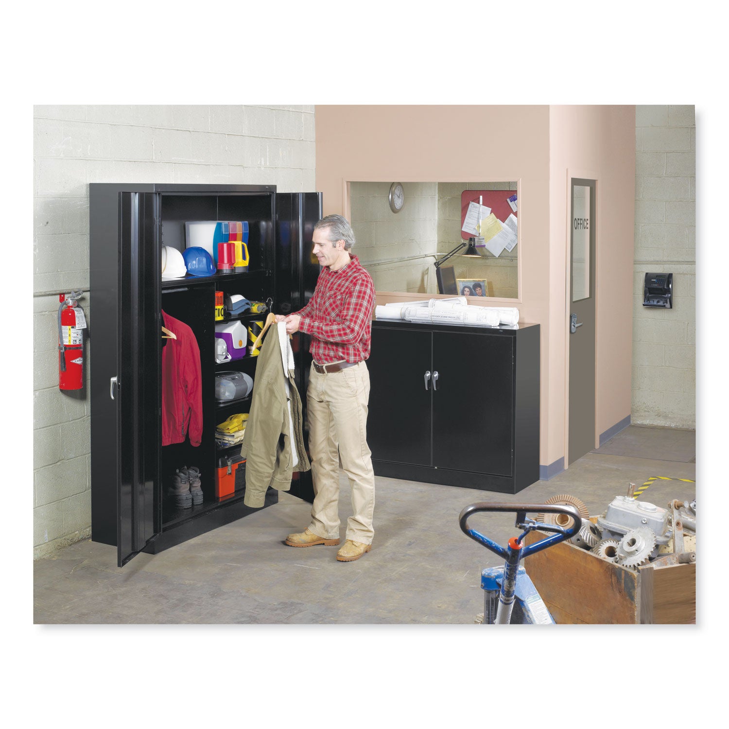 Tennsco Assembled Jumbo Steel Storage Cabinet, 48w X 18d X 78h, Black