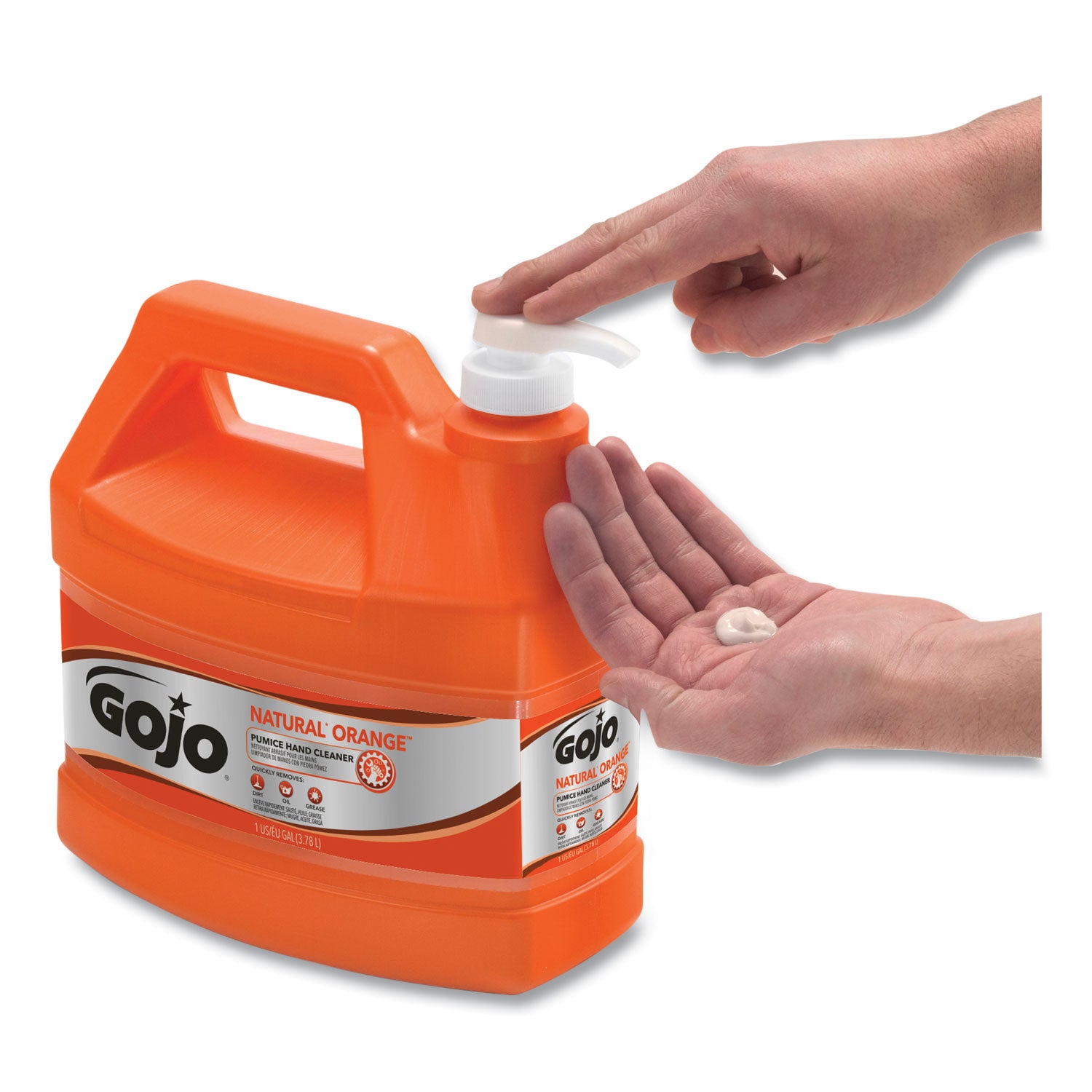 GOJO® NATURAL ORANGE Pumice Hand Cleaner, Citrus Scent, 1 gal, 2/Carton