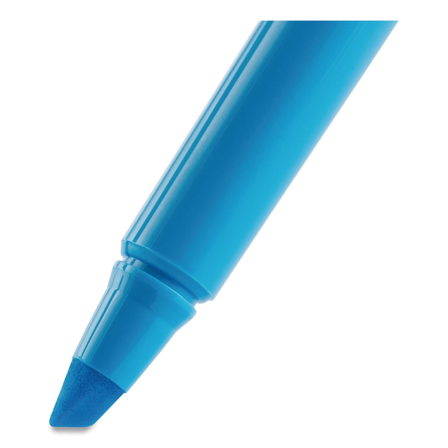 BIC® Brite Liner Highlighter, Fluorescent Blue Ink, Chisel Tip, Blue/black Barrel, Dozen