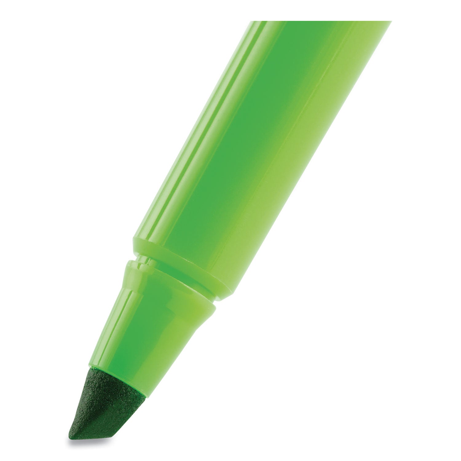 BIC® Brite Liner Highlighter, Fluorescent Green Ink, Chisel Tip, Green/black Barrel, Dozen