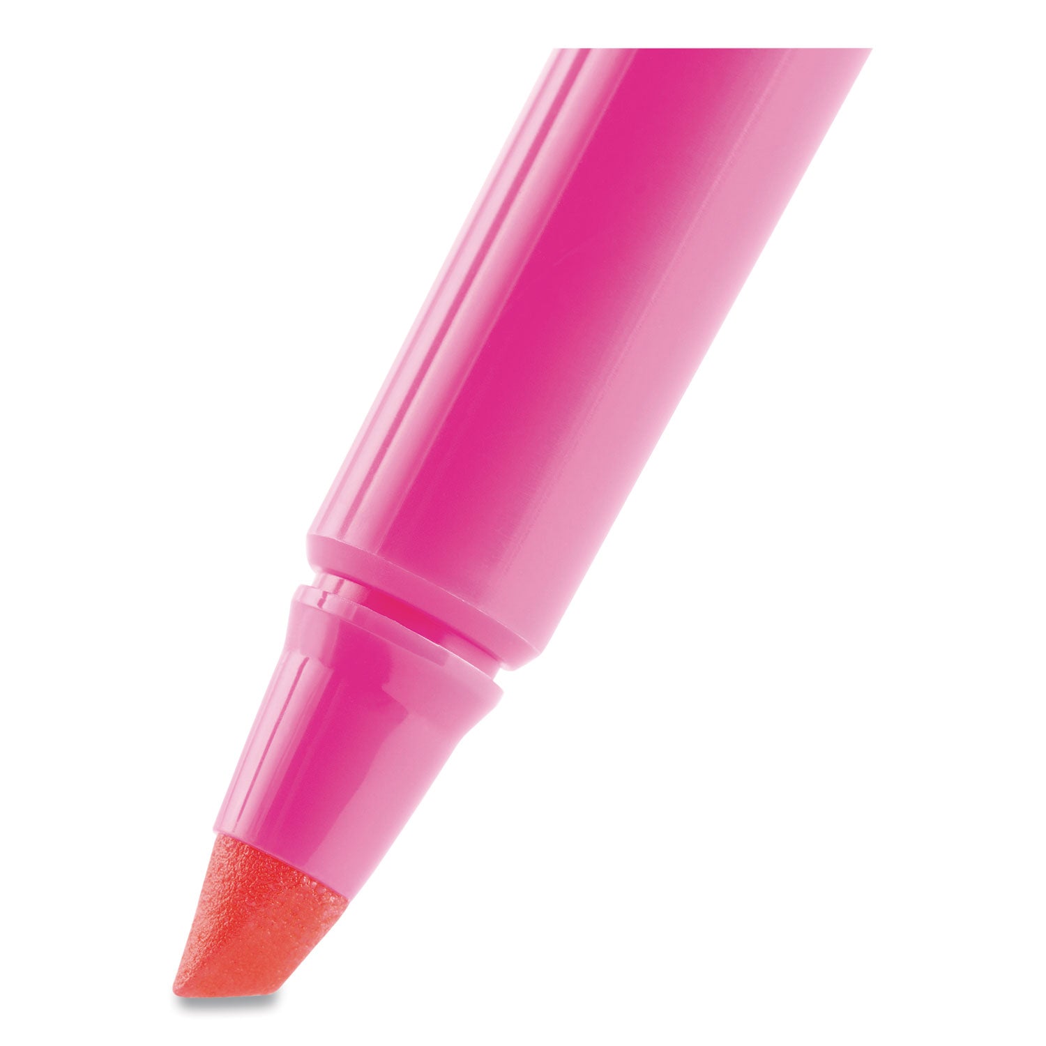 BIC® Brite Liner Highlighter, Fluorescent Pink Ink, Chisel Tip, Pink/black Barrel, Dozen