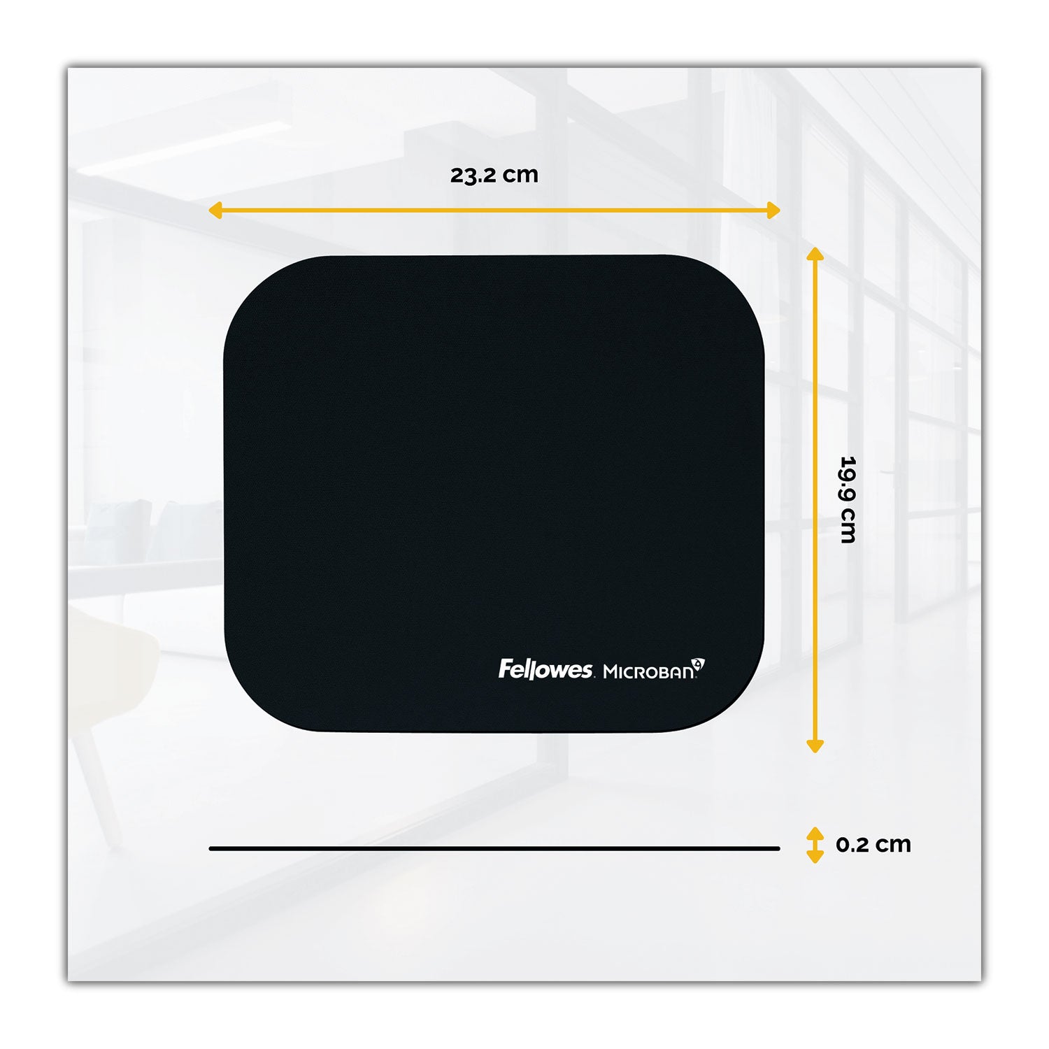 Fellowes® Mouse Pad with Microban Protection, 9 x 8, Black