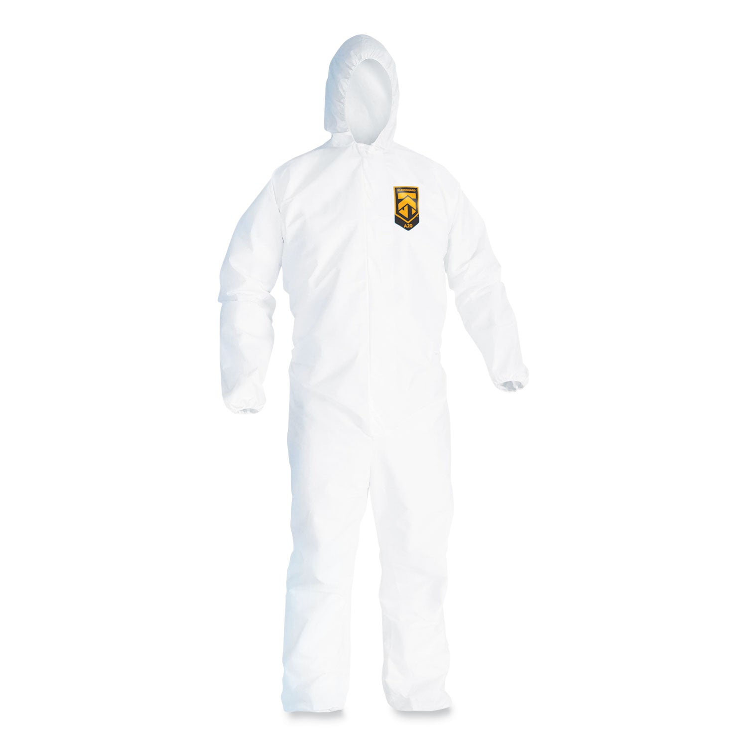 KleenGuard™ A20 Breathable Particle Protection Coveralls, Elastic Back, Hood, Medium, White, 24/Carton