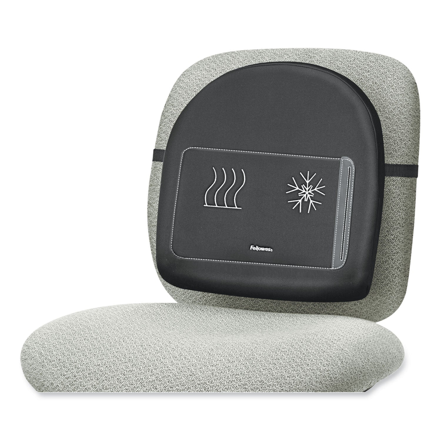 Fellowes® Heat And Soothe Back Support, 14.5 X 3 X 13.63, Black