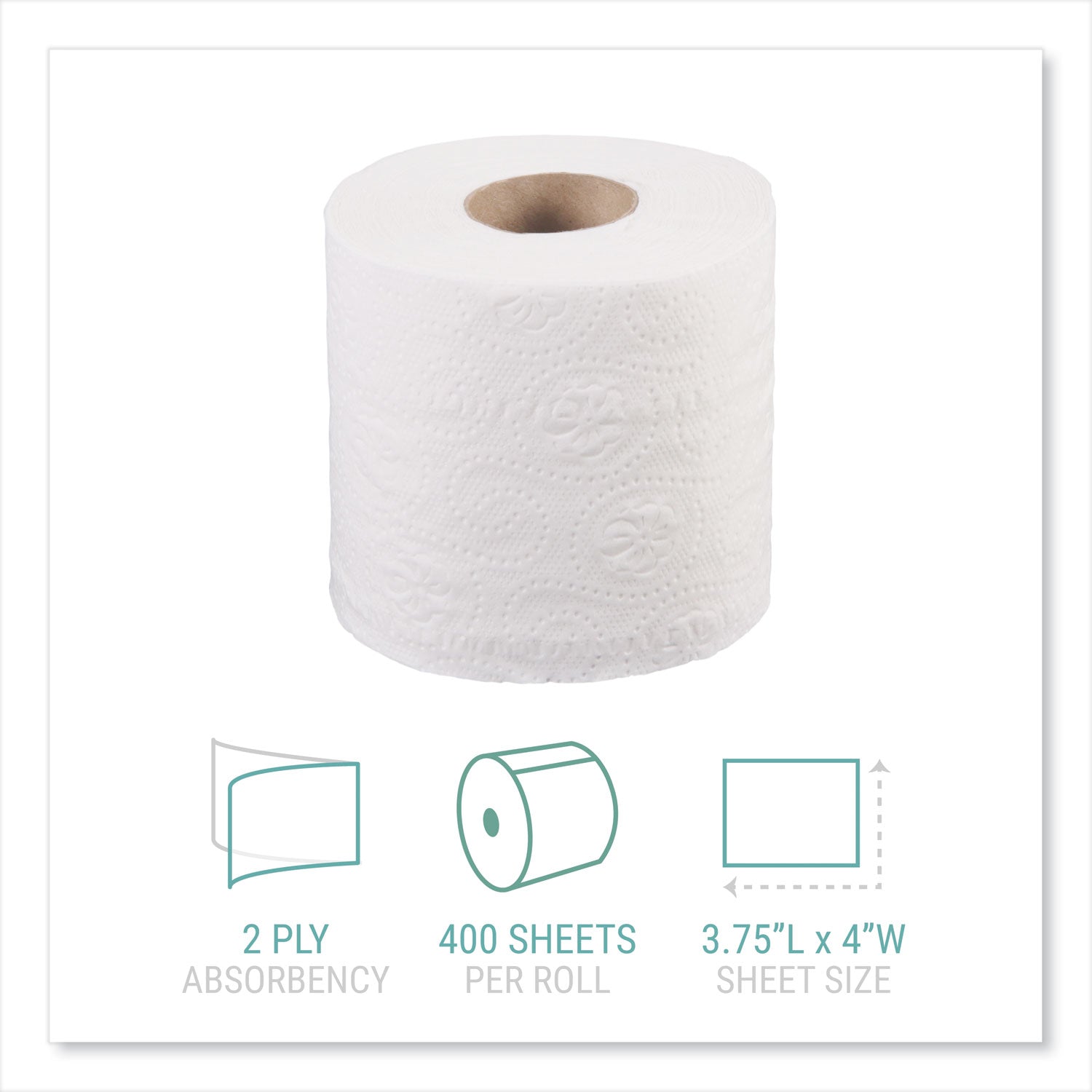 Windsoft® Bath Tissue, Septic Safe, Individually Wrapped Rolls, 2-Ply, White, 400 Sheets/Roll, 24 Rolls/Carton