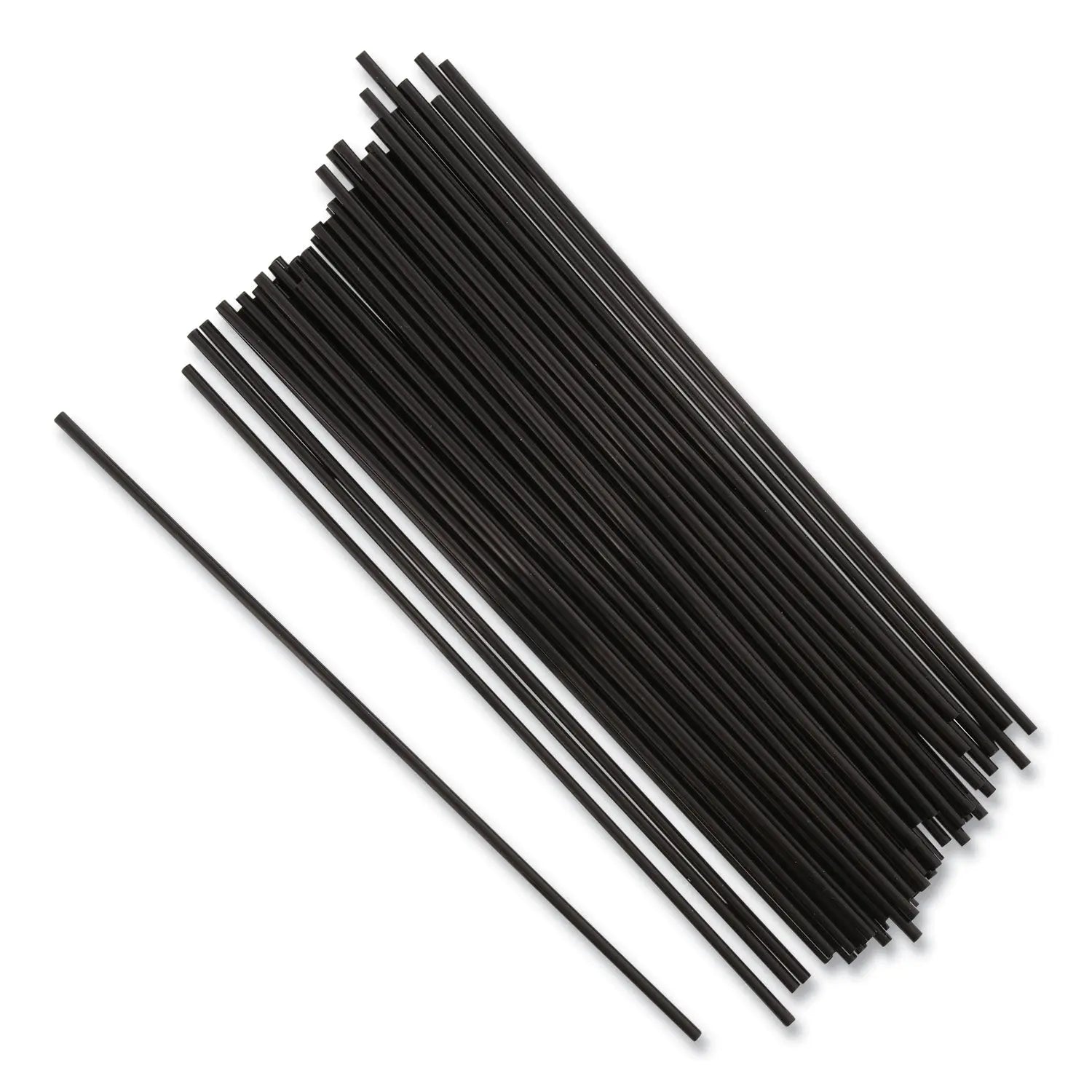 Sip Straws, 7.5", Plastic, Black, 10,000/Carton AmerCareRoyal® Flipcost