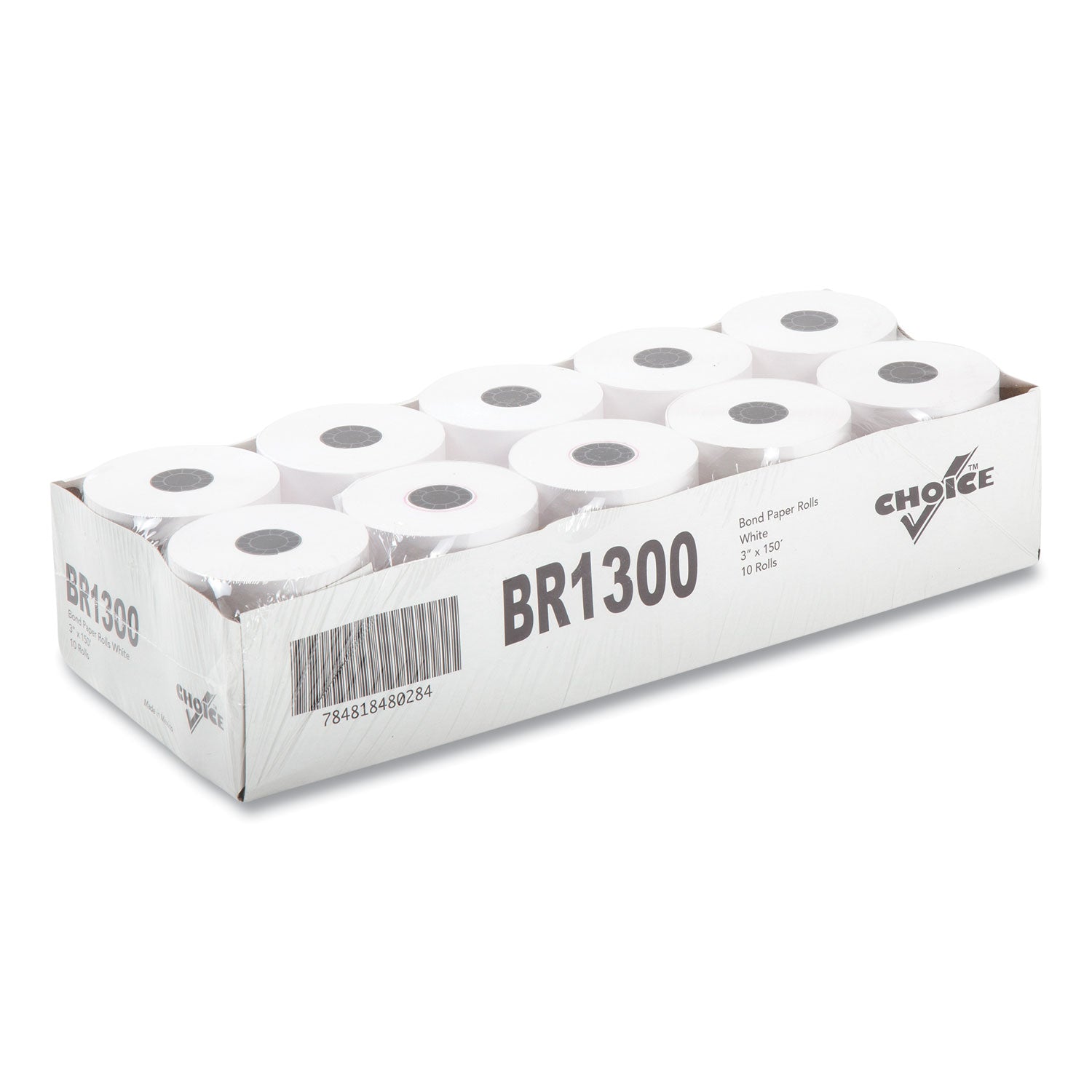 AmerCareRoyal® Register Rolls, 3" X 150 Ft, White, 30/carton