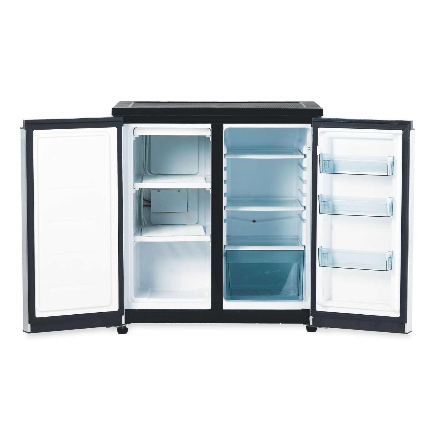 Avanti 5.5 CF Side by Side Refrigerator/Freezer, Black/Platinum