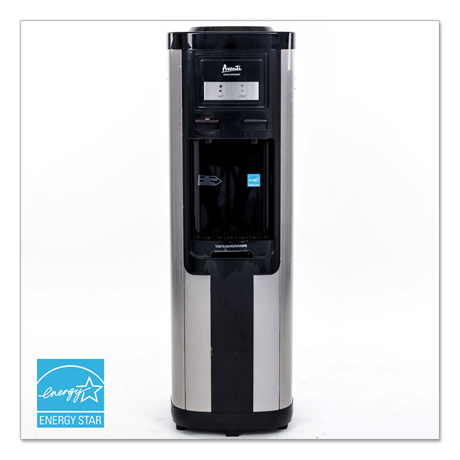 Hot and Cold Water Dispenser, 3-5 gal, 13 dia x 38.75 h, Stainless Steel