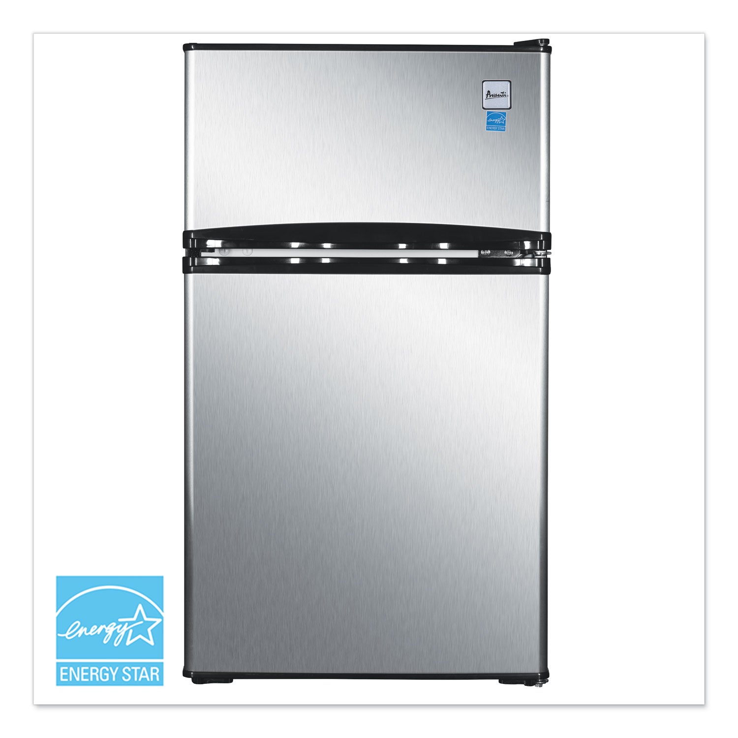 Avanti Counter-Height 3.1 Cu. Ft Two-Door Refrigerator/freezer, Black/stainless Steel