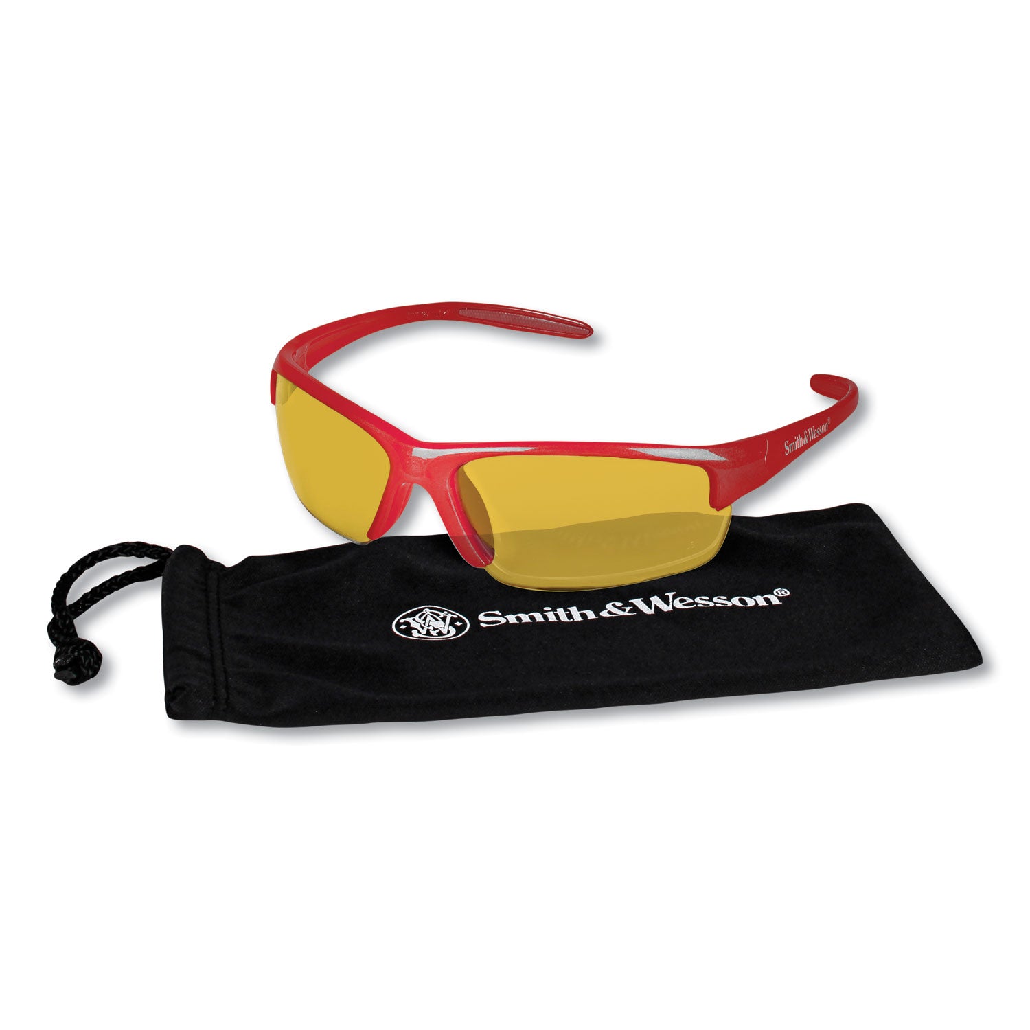KleenGuard™ Equalizer Safety Glasses, Red Frames, Amber/Yellow Lens, 12/Box