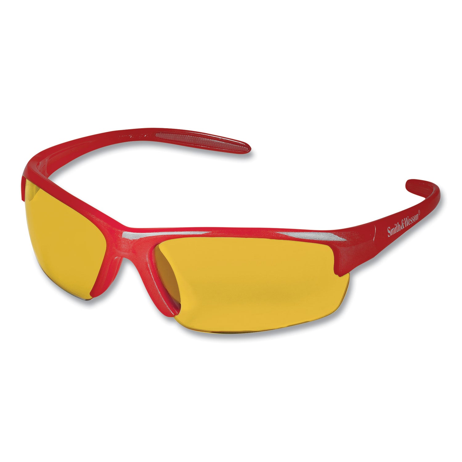 KleenGuard™ Equalizer Safety Glasses, Red Frames, Amber/Yellow Lens, 12/Box