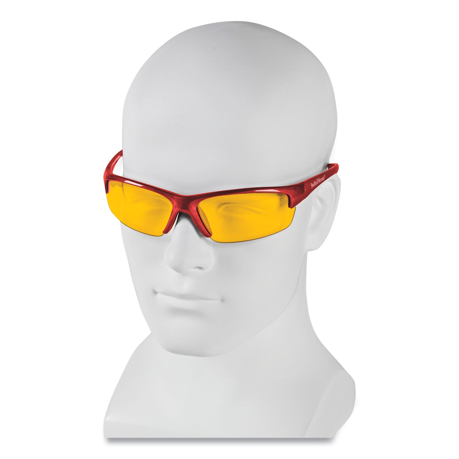 KleenGuard™ Equalizer Safety Glasses, Red Frames, Amber/Yellow Lens, 12/Box