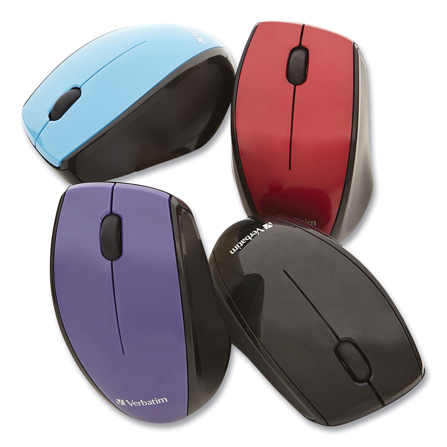 Verbatim® Wireless Notebook Multi-Trac Blue Led Mouse, 2.4 Ghz Frequency/32.8 Ft Wireless Range, Left/right Hand Use, Black