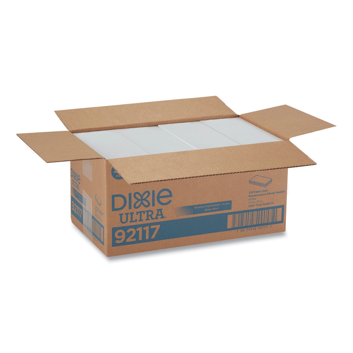 Dixie® 1/8-Fold Linen-Replacement Dinner Napkins, Two-Ply, 17 X 17, White