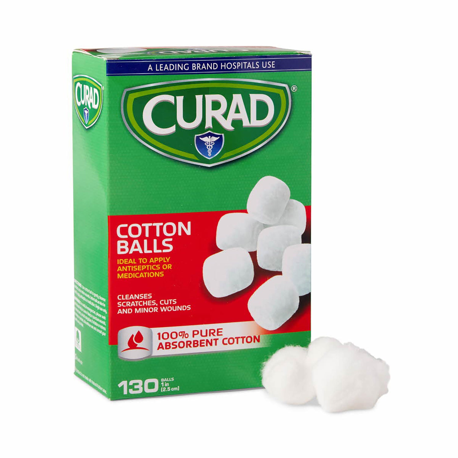 Curad® Sterile Cotton Balls, 1", 130/box