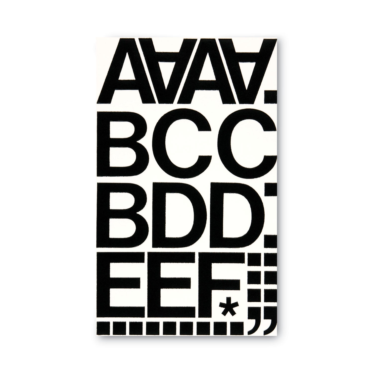 Chartpak® Press-On Vinyl Letters And Numbers, Self Adhesive, Black, 2"h, 77/pack