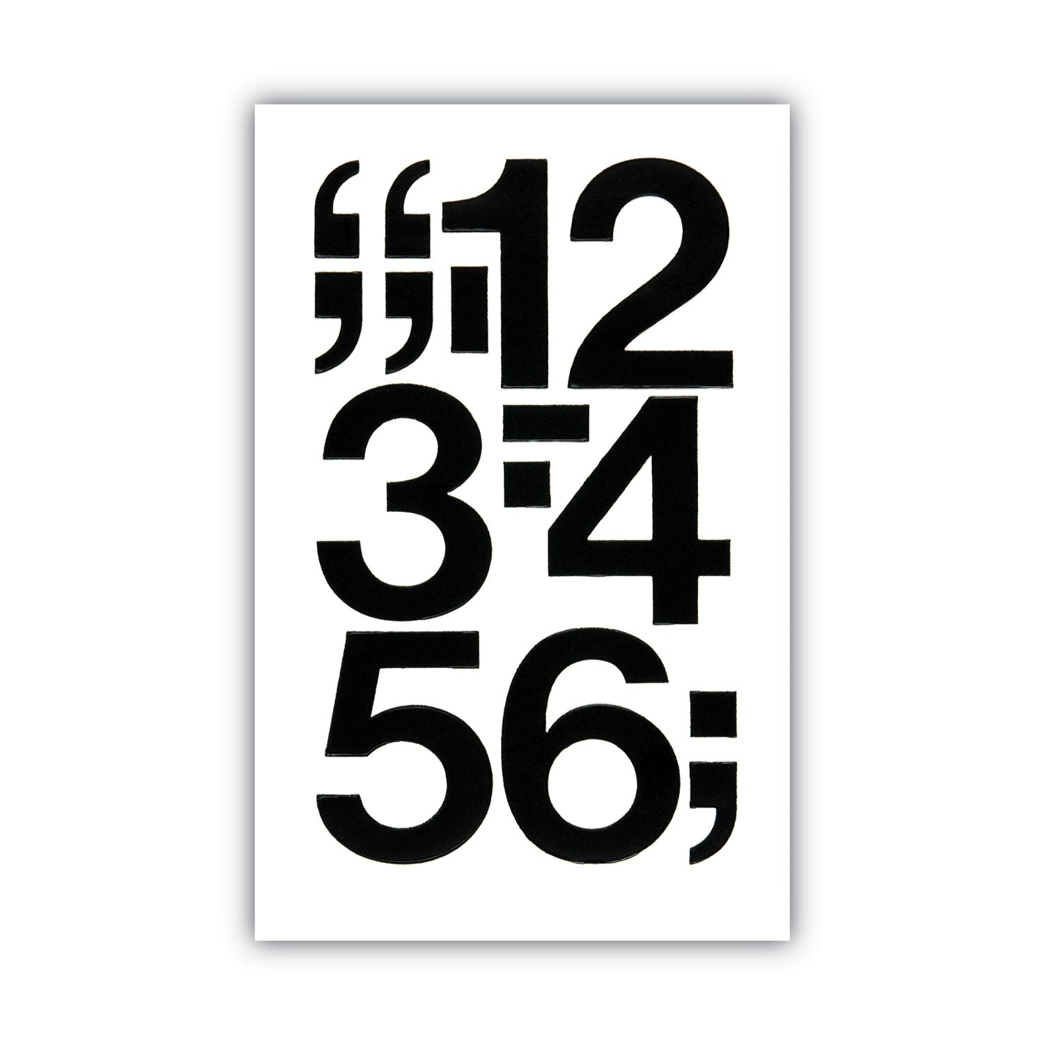 Chartpak® Press-On Vinyl Numbers, Self Adhesive, Black, 3"h, 10/pack