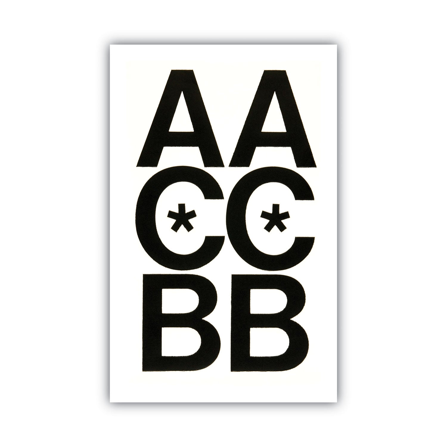 Chartpak® Press-On Vinyl Uppercase Letters, Self Adhesive, Black, 3"h, 50/pack