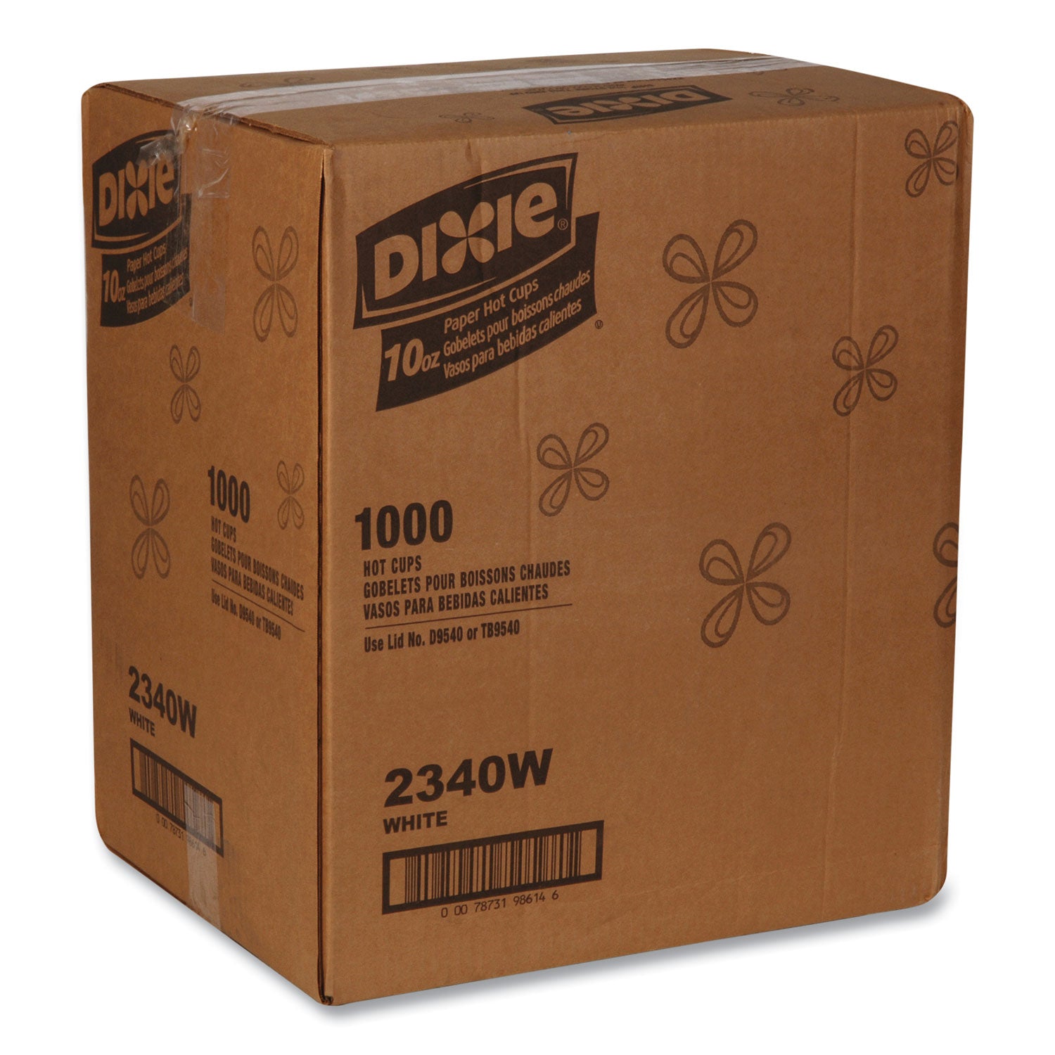 Dixie® Paper Hot Cups, 10 Oz, White, 50/sleeve, 20 Sleeves/carton