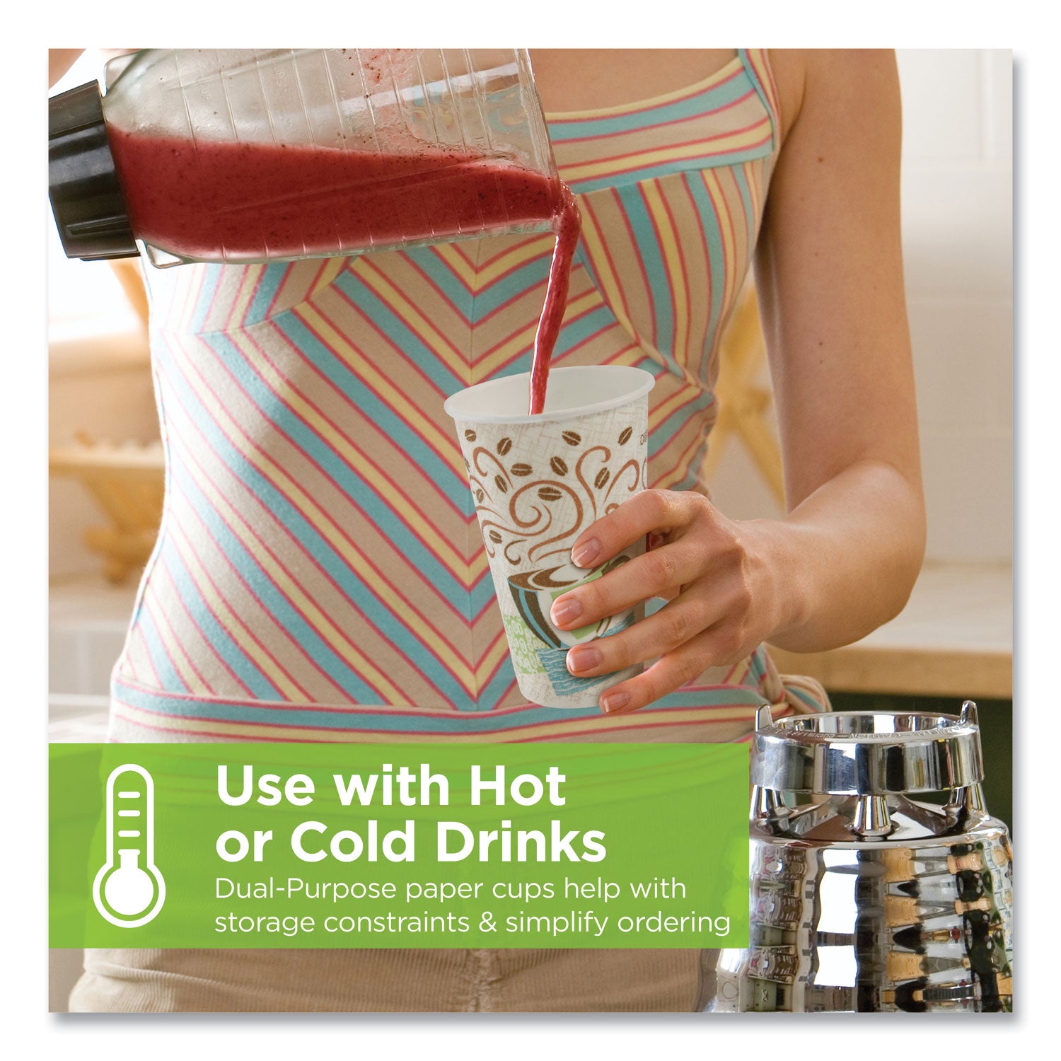 Dixie® Perfectouch Paper Hot Cups, 12 Oz, Coffee Haze Design, 50/pack