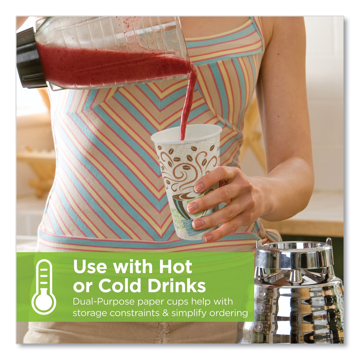 Dixie® PerfecTouch Paper Hot Cups, 12 oz, Coffee Haze Design, 25/Sleeve, 20 Sleeves/Carton