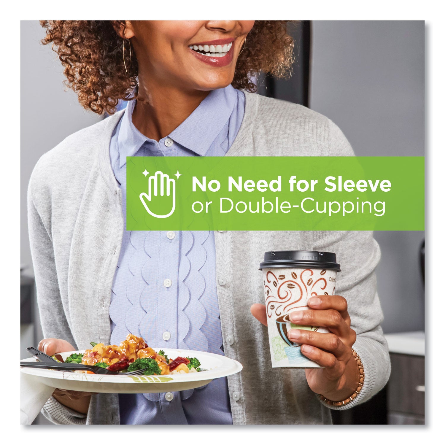 Dixie® Perfectouch Paper Hot Cups, 12 Oz, Coffee Haze Design, Individually Wrapped, 1,000/carton