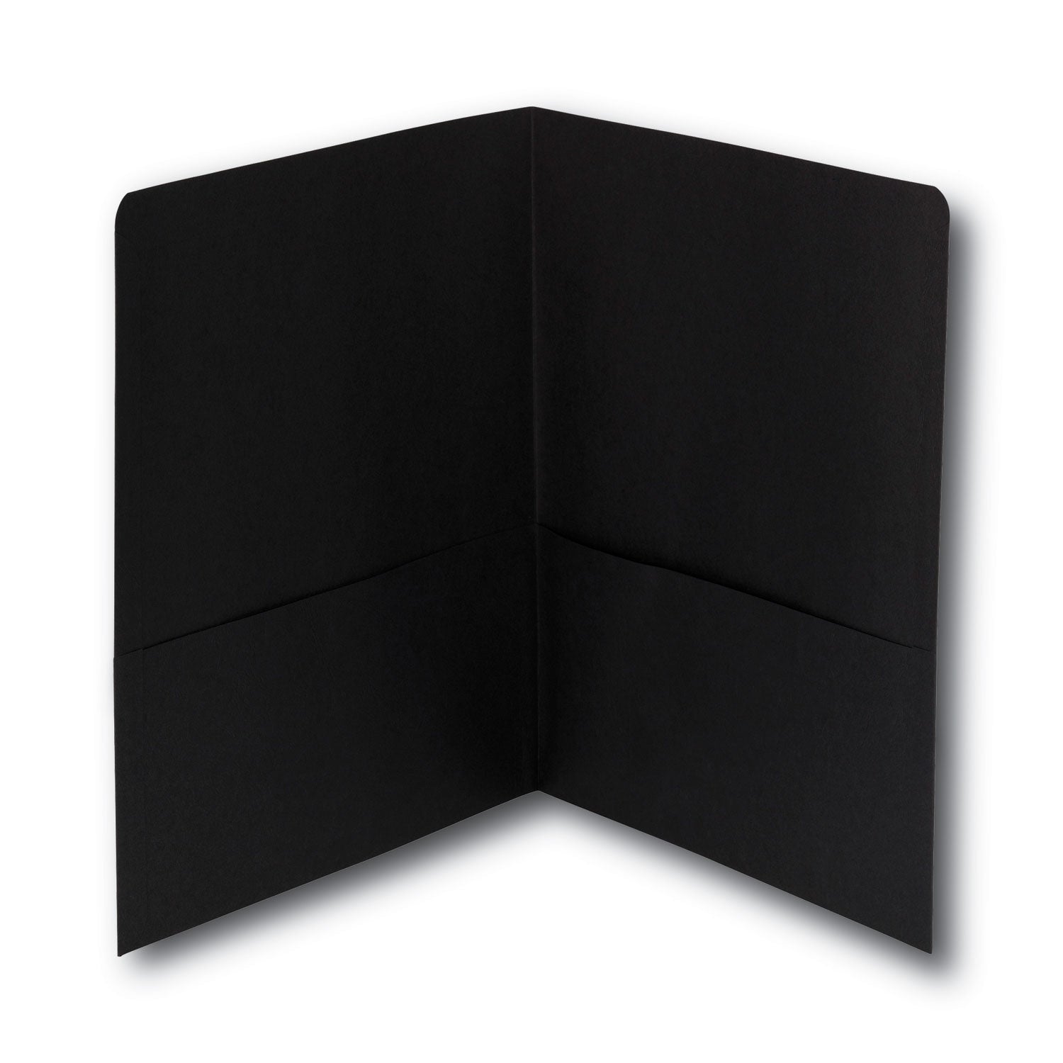Smead Two-Pocket Folder, Textured Paper, 100-Sheet Capacity, 11 X 8.5, Black, 25/box