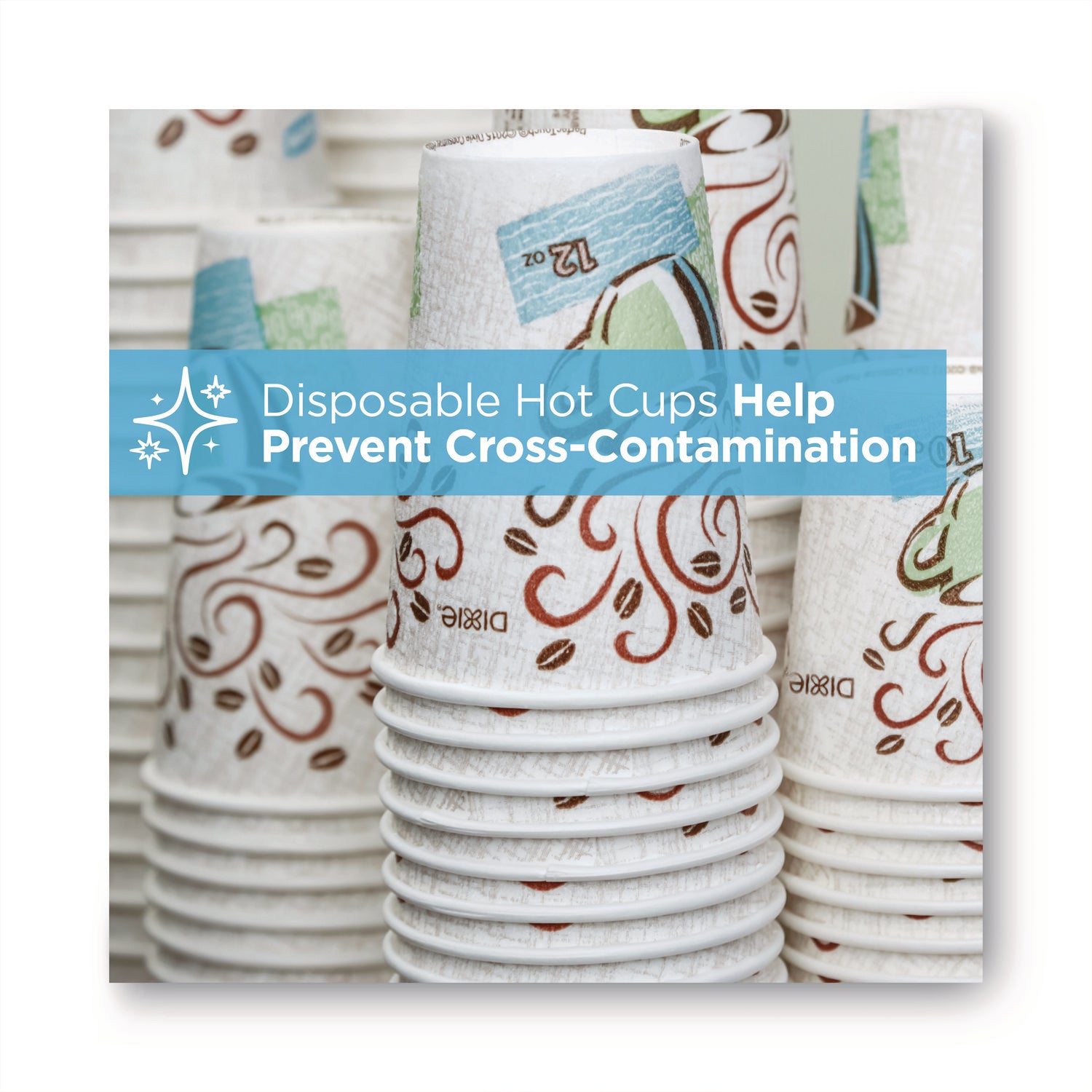 Dixie® Perfectouch Paper Hot Cups, 20 Oz, Coffee Haze Design, 25/pack