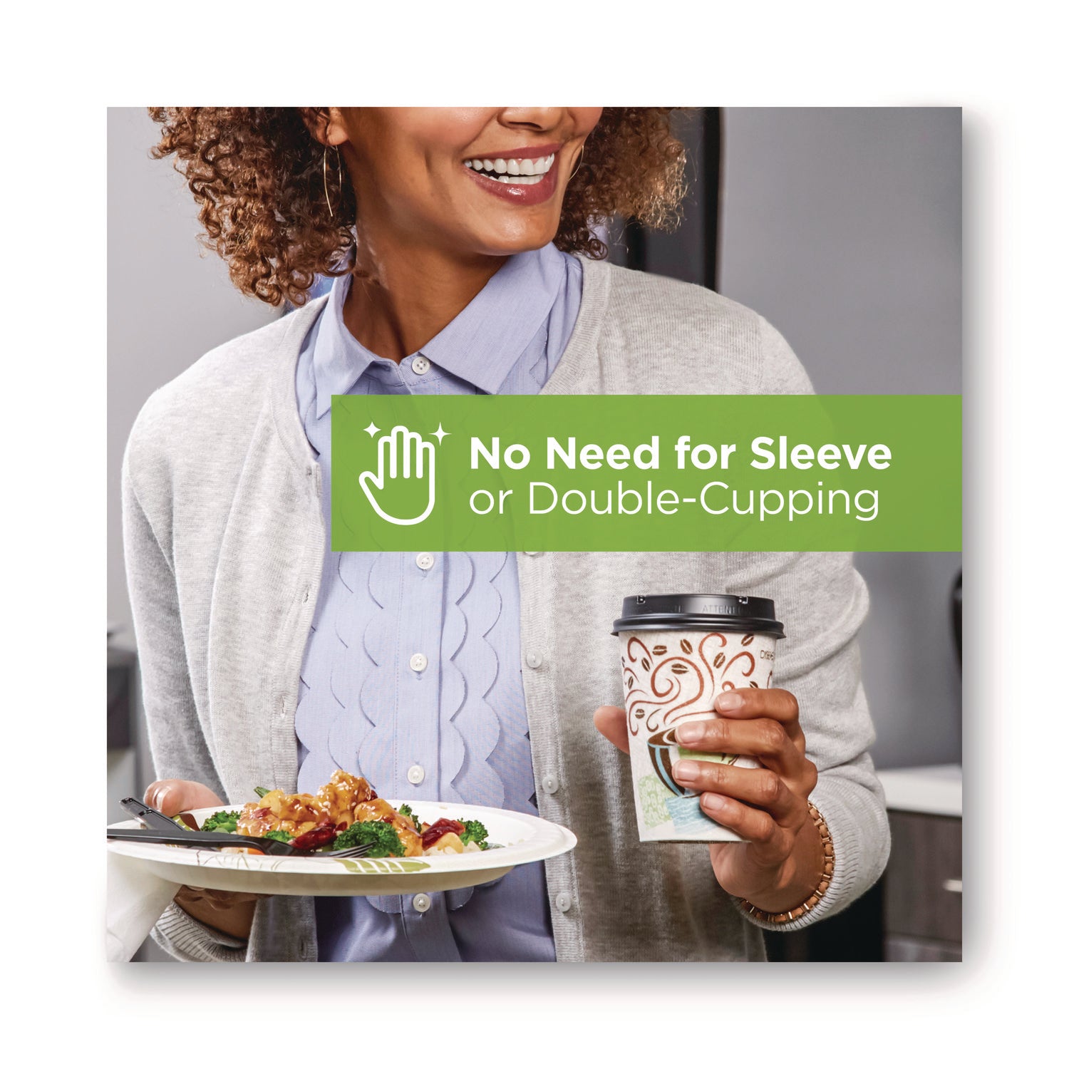 Dixie® Perfectouch Paper Hot Cups, 20 Oz, Coffee Haze Design, 25/pack